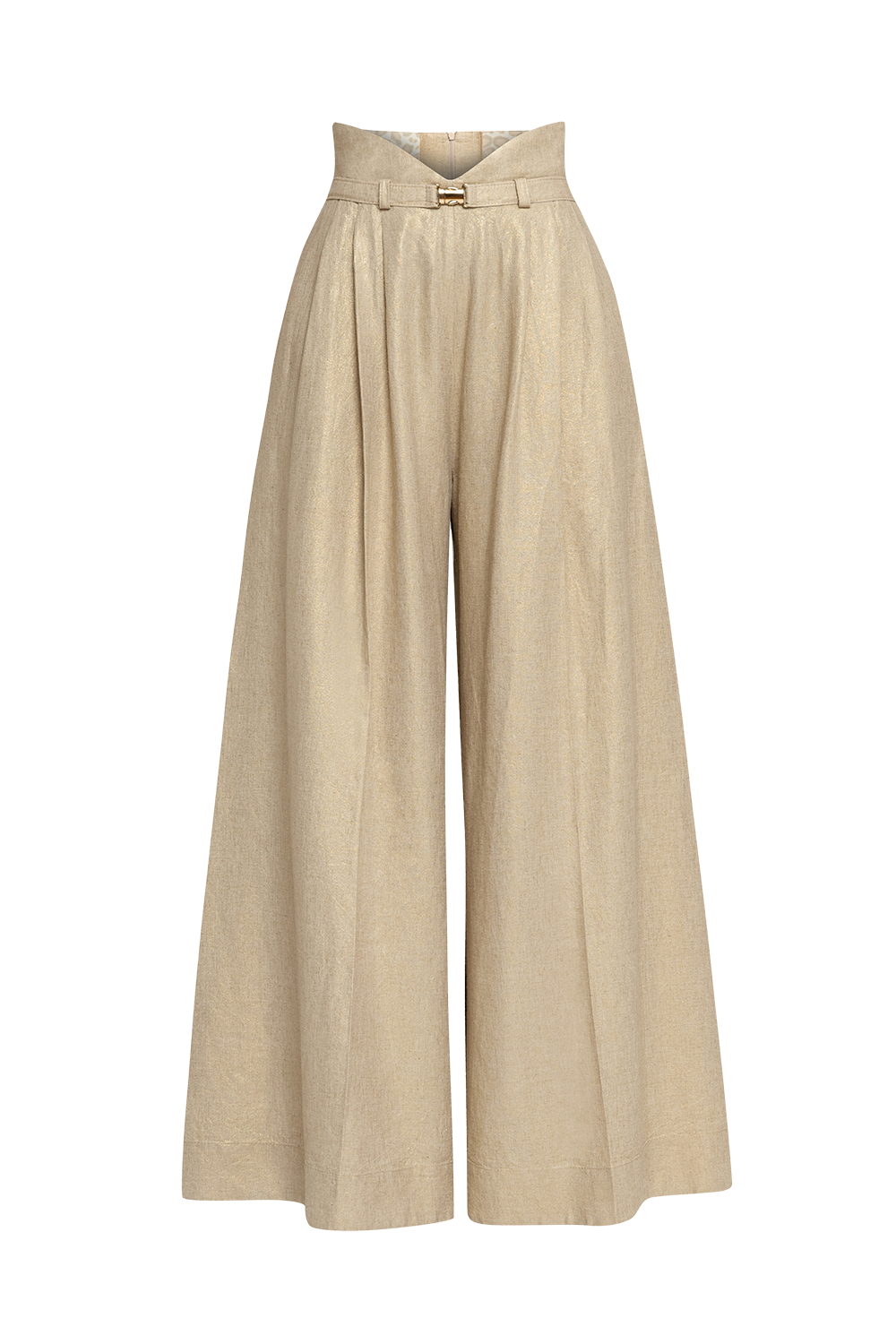 HIGH WAIST WIDE LEG LINEN PANTS - ESSENTIALS