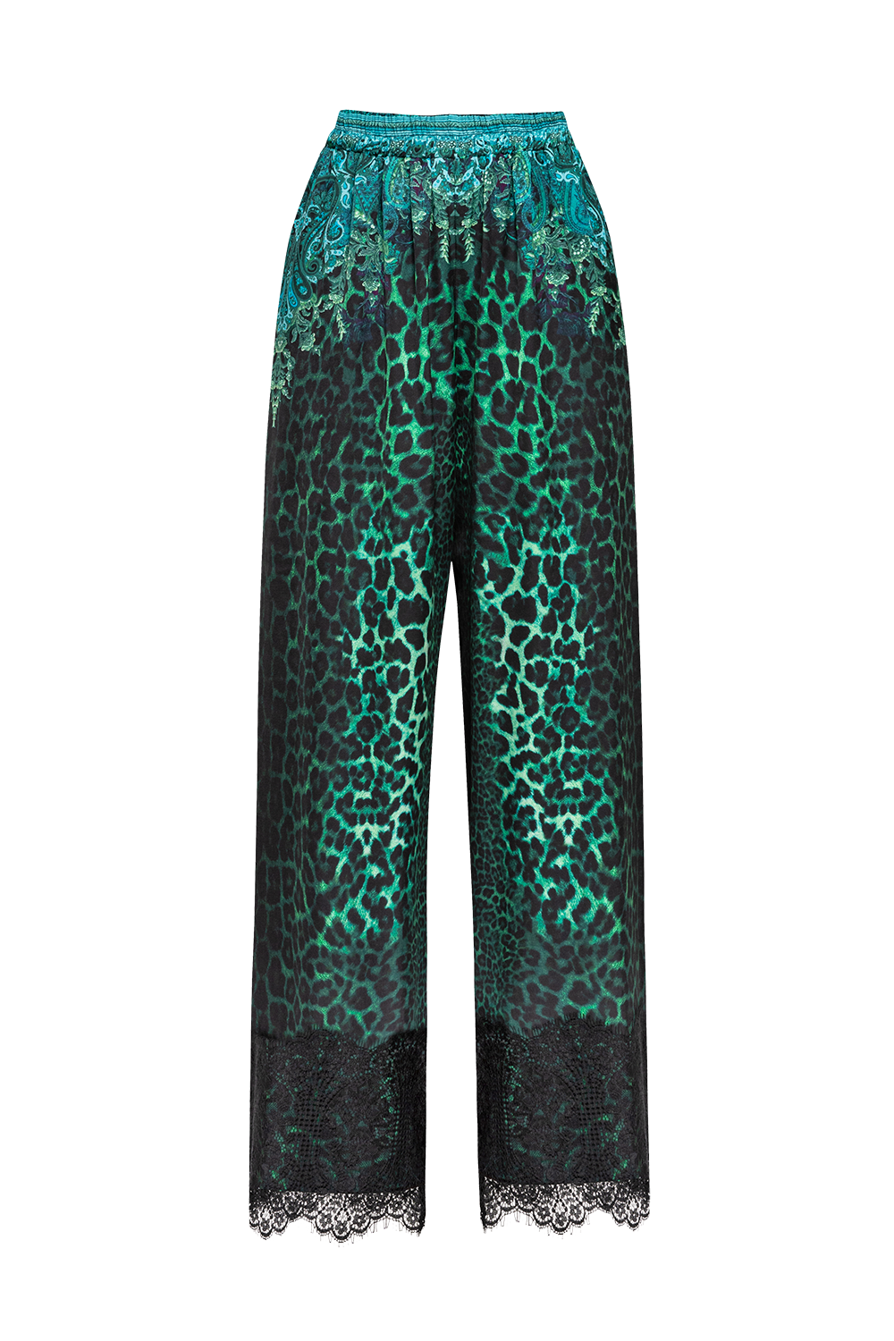 VISCOSE LOOSE TROUSERS - LEO NEON GREEN