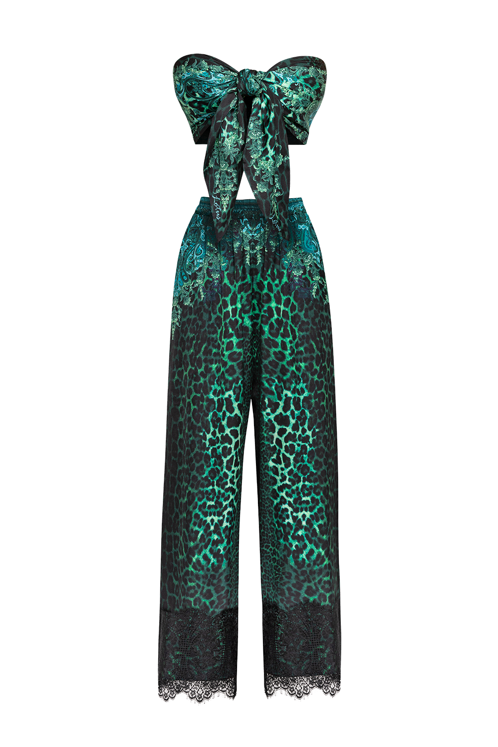 VISCOSE LOOSE TROUSERS - LEO NEON GREEN