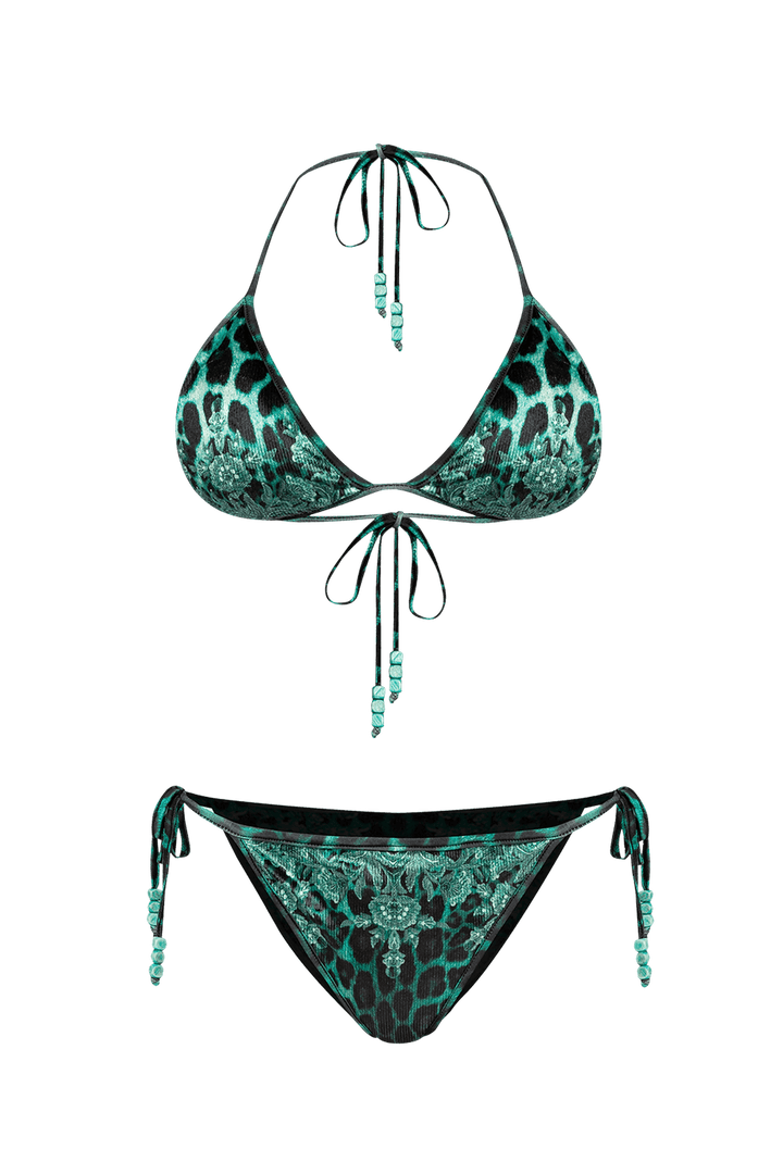 VELVET SWIM BOTTOM - LEO NEON GREEN JIORO ДОЛНИЩЕ ТИП БИКИНИ ОТ КАДИФЕ - LEO NEON GREEN JIORO