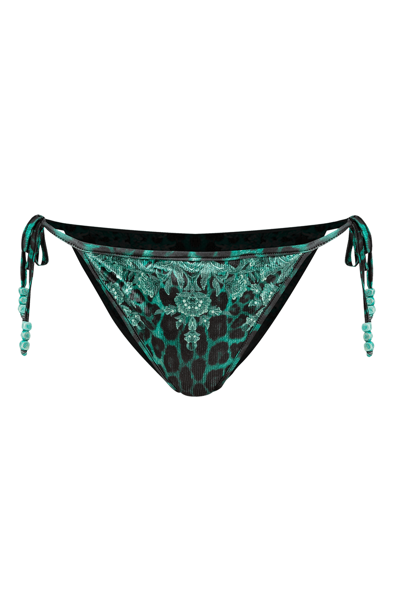 RIBBED VELVET SWIM BOTTOM - LEO NEON GREEN - Fashion Roots