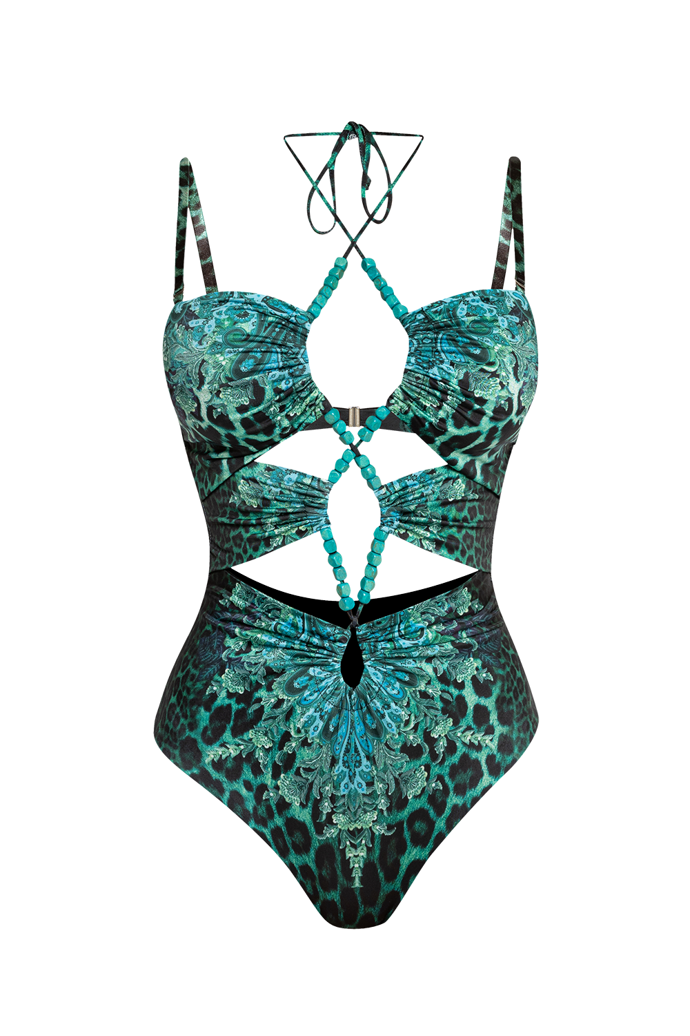 ONE-PIECE SWIMSUIT WITH RULES - LEO NEON GREEN