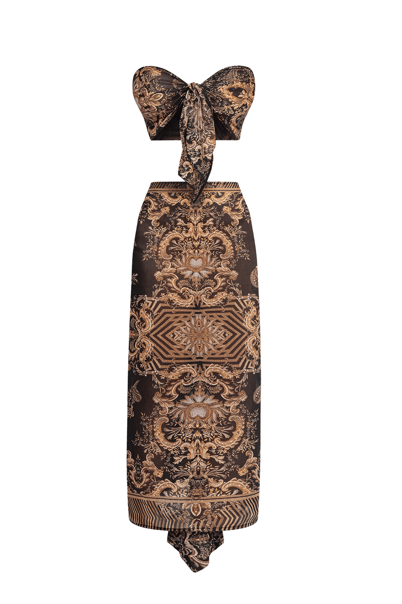 SILK VISCOSE PAREO AND SCARF SET - GOLDEN STRIPES JIORO ПАРЕО ОТ ВИСКОЗА С КОПРИНА - GOLDEN STRIPES JIORO