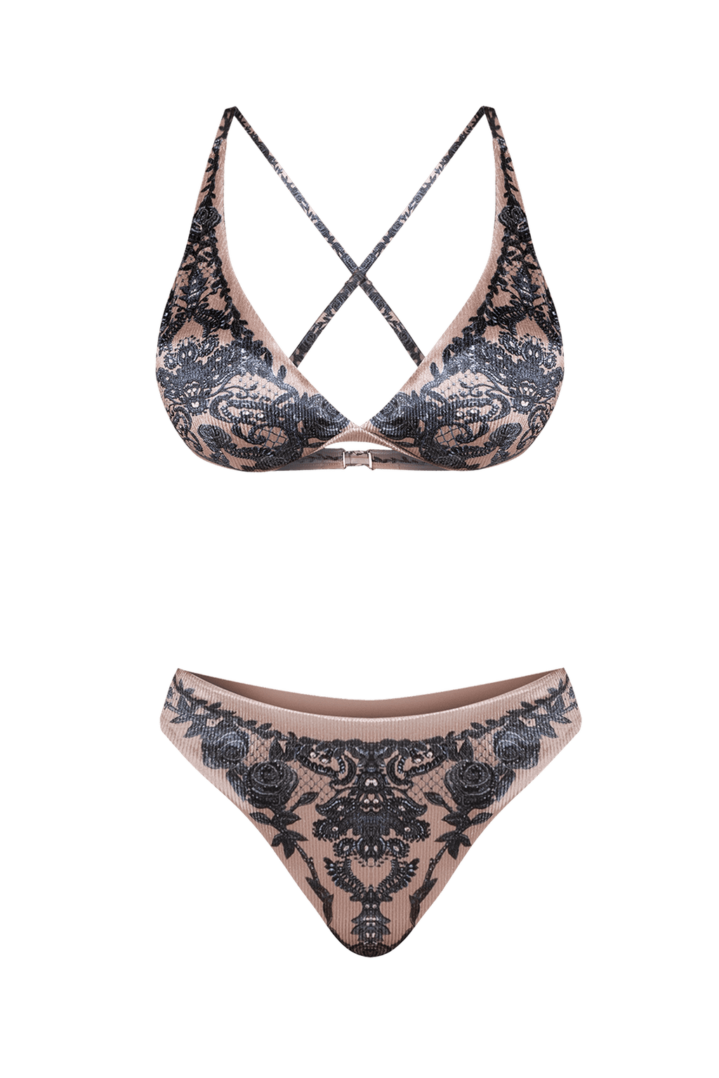 RIBBED VELVET BIKINI SWIMWEAR - GRAFFITI POWDER JIORO ДОЛНИЩЕ ОТ КАДИФЕ РИПС ТИП БИКИНИ - GRAFFITI POWDER JIORO