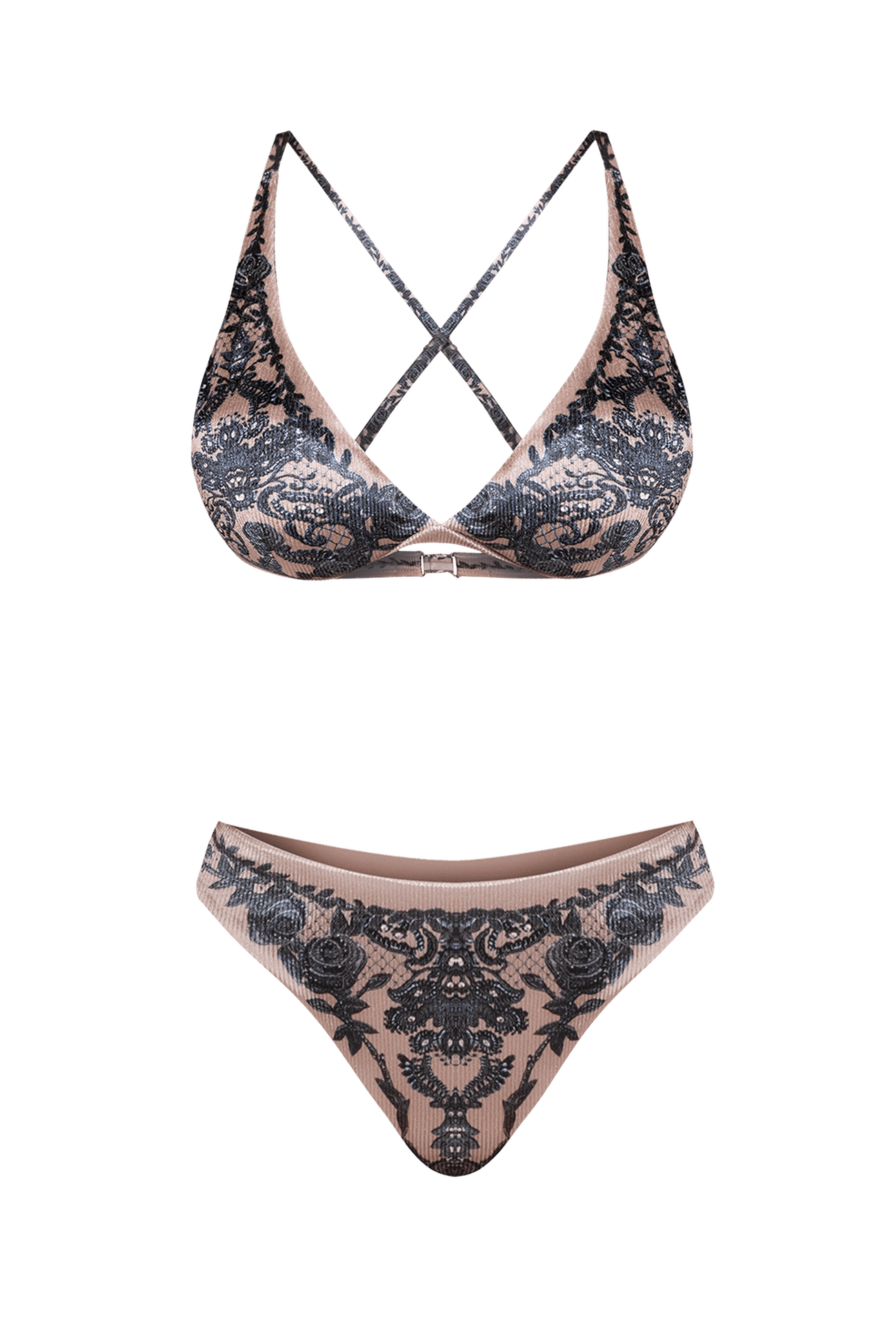 RIBBED VELVET BIKINI SWIMWEAR - GRAFFITI POWDER JIORO ДОЛНИЩЕ ОТ КАДИФЕ РИПС ТИП БИКИНИ - GRAFFITI POWDER JIORO