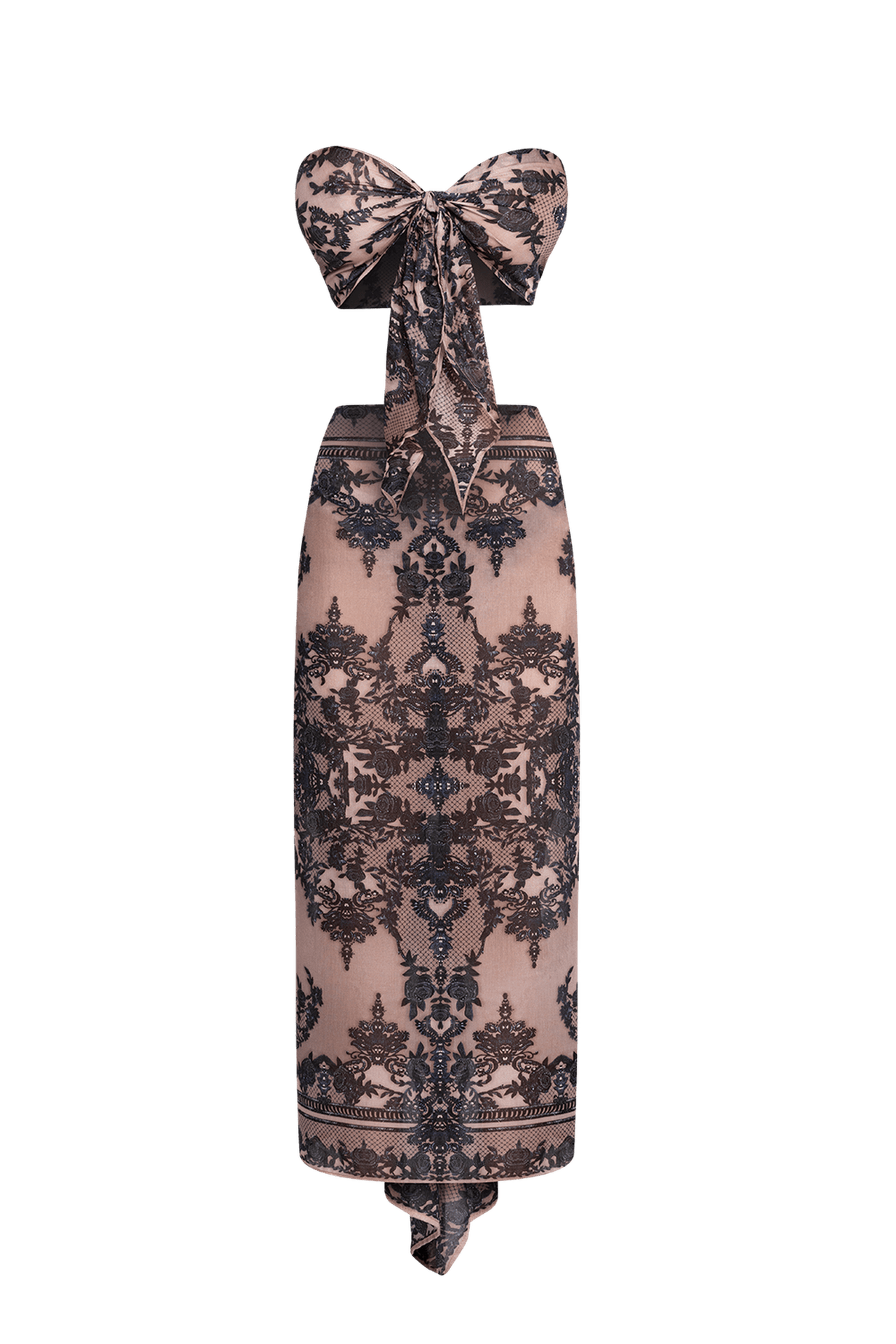 SILK VISCOSE PAREO AND SCARF SET - GRAFFITI POWDER - Fashion Roots
