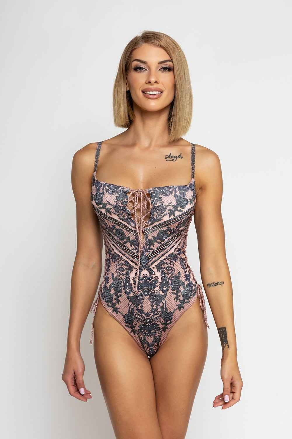 ONE-PIECE SWIMSUIT WITH PADS - GRAFFITI POWDER - Fashion Roots