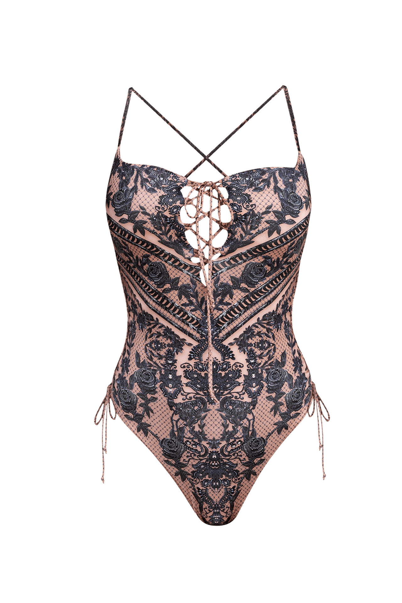 ONE-PIECE SWIMSUIT WITH PADS - GRAFFITI POWDER