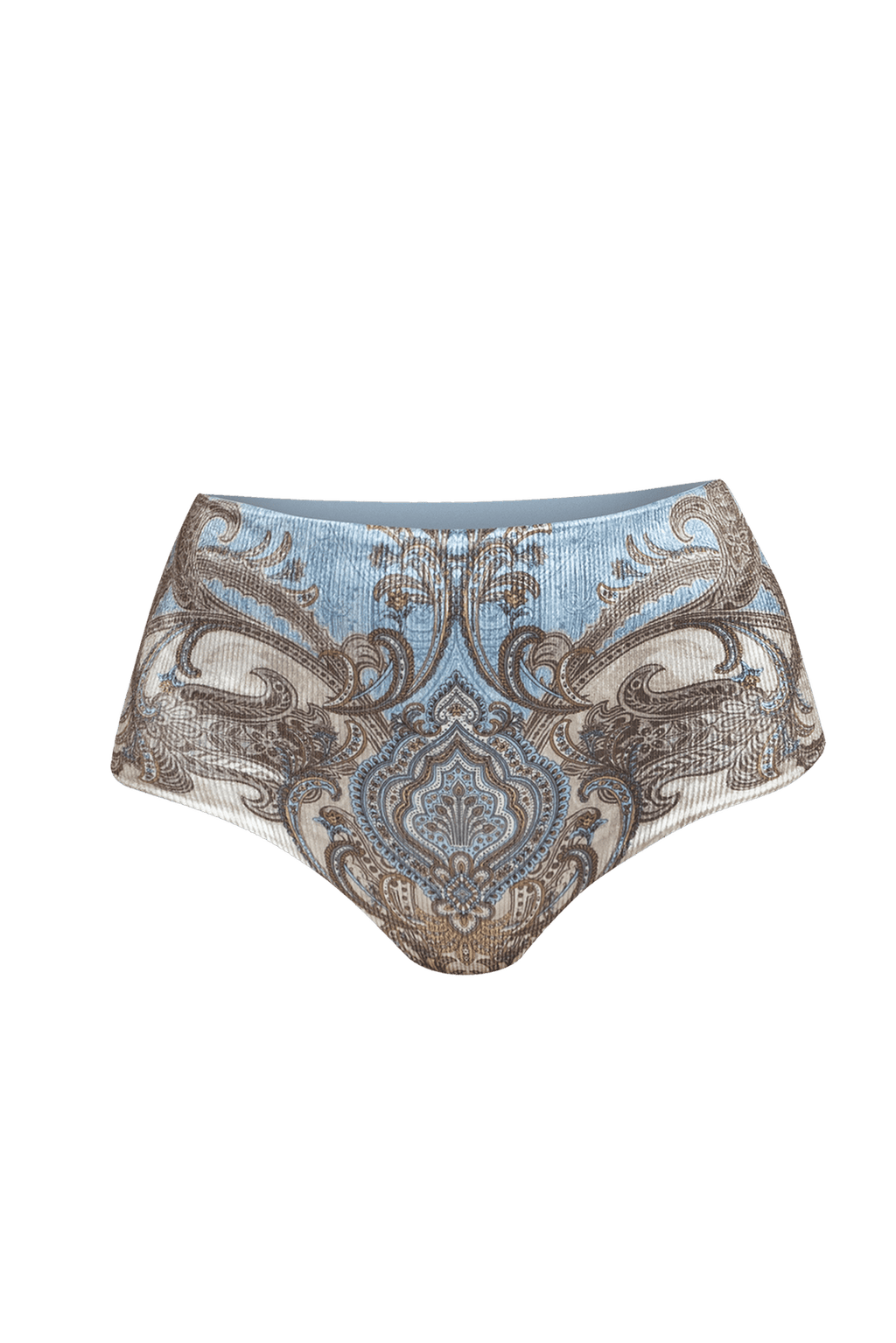 HIGH WAIST VELVET BRIEFS - PAISLEY SKY - Fashion Roots