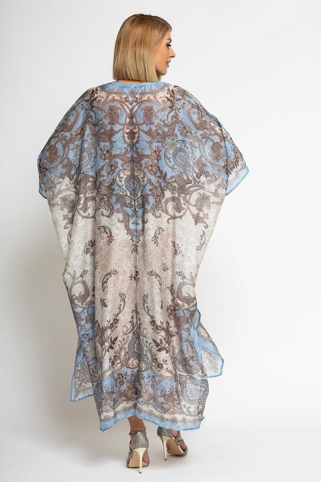 SILK COTTON CAFTAN - PAISLEY SKY JIORO КАФТАН ОТ ПАМУК КОПРИНА - PAISLEY SKY JIORO