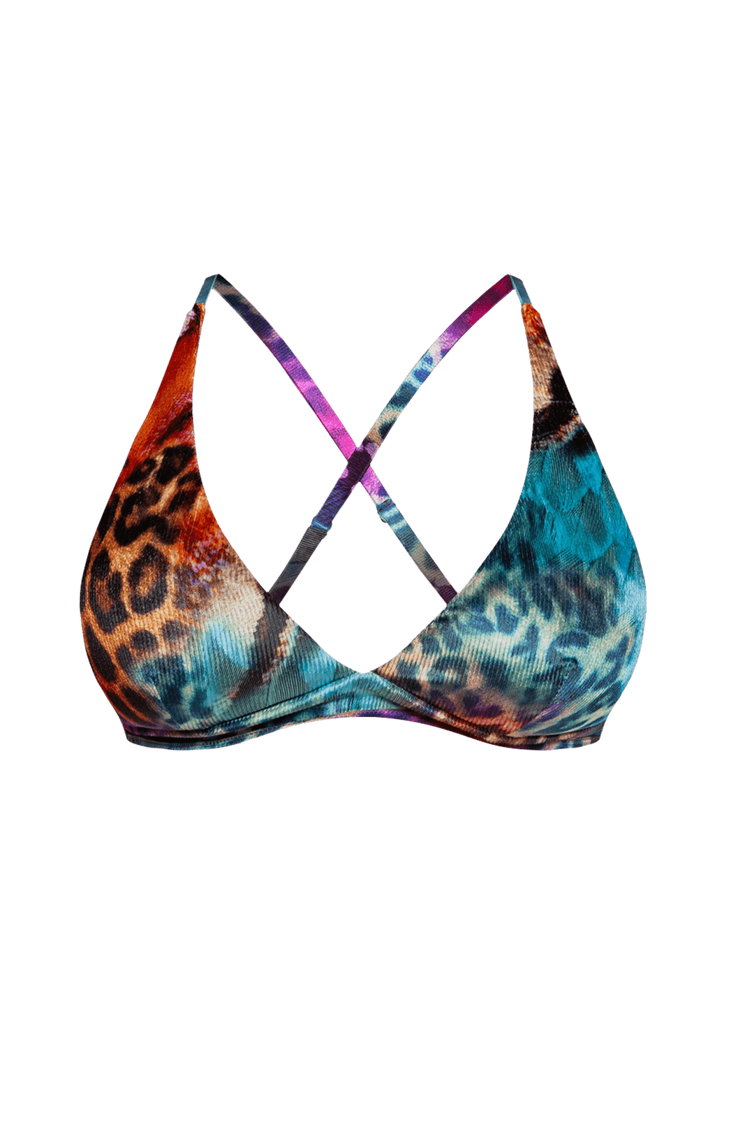 TRIANGLE VELVET TOP - LEO NEON WILD JIORO ГОРНИЩЕ ТИП ТРИЪГЪЛНИК ОТ КАДИФЕ - LEO NEON JIORO