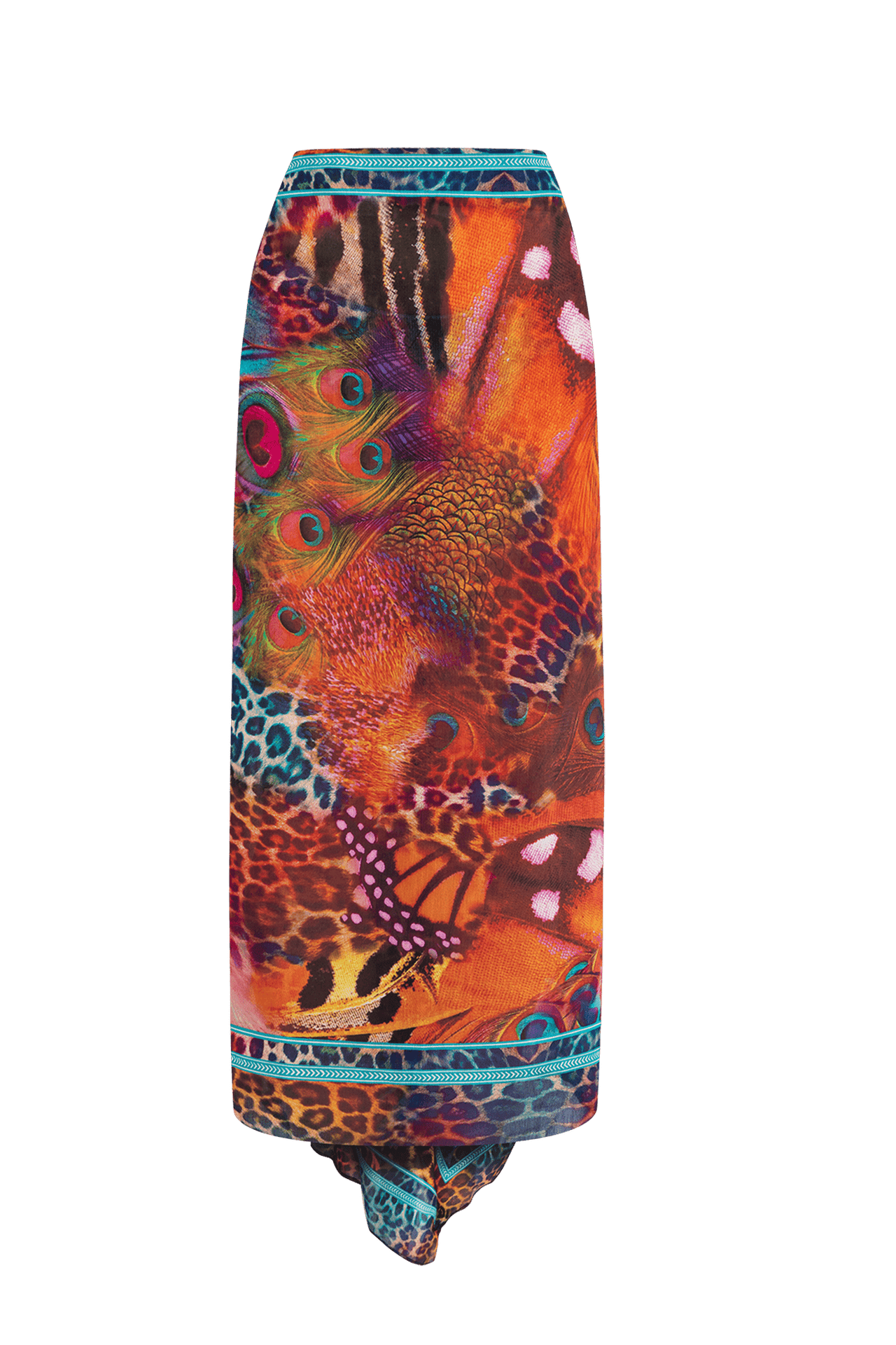 SILK AND COTTON PAREO AND SCARF SET - LEO NEON WILD JIORO СЕТ ПАРЕО И ШАЛ ОТ ПАМУК КОПРИН - LEO NEON JIORO