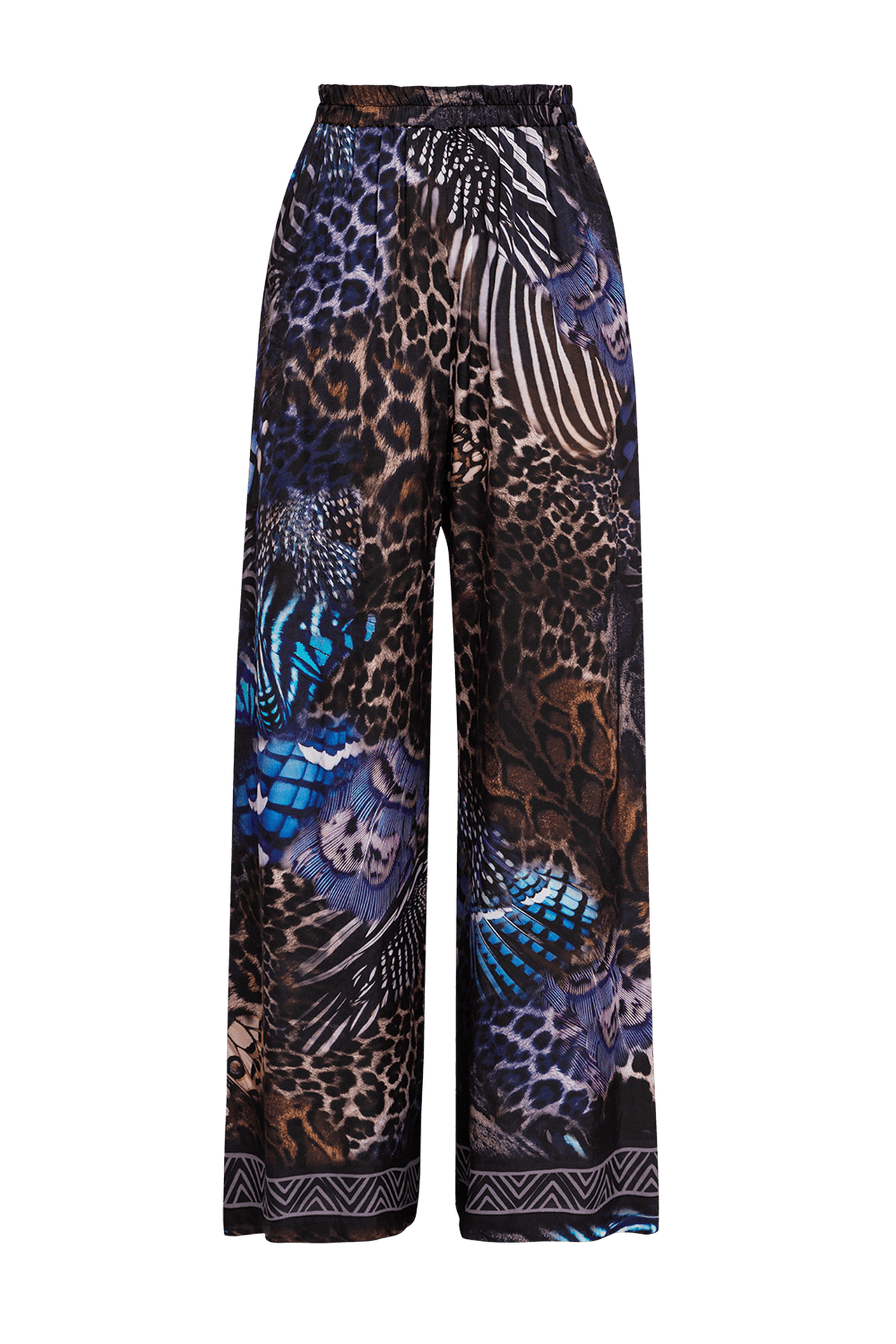 LOOSE FIT VISCOSE PANTS - LEO NEON DARK JIORO СВОБОДЕН ПАНТАЛОН ОТ ЛЪСКАВА ВИСКОЗА - LEO NEON DARK JIORO