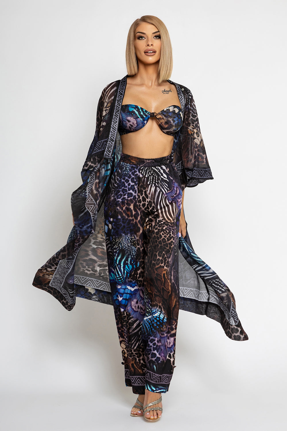 PANTALON AMPLE EN VISCOSE - LEO NEON DARK