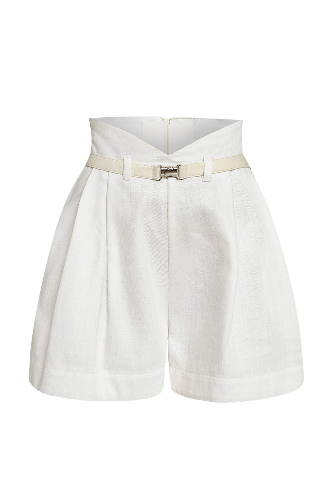 HIGH WAIST WHITE DENIM BERMUDA - ESSENTIALS
