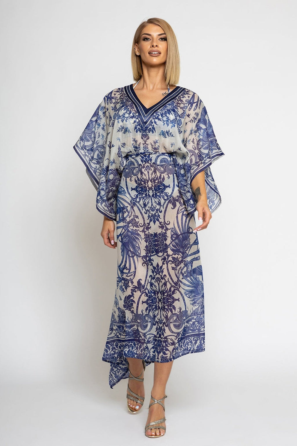 SILK COTTON TUNIC - ASIA SKY - Fashion Roots