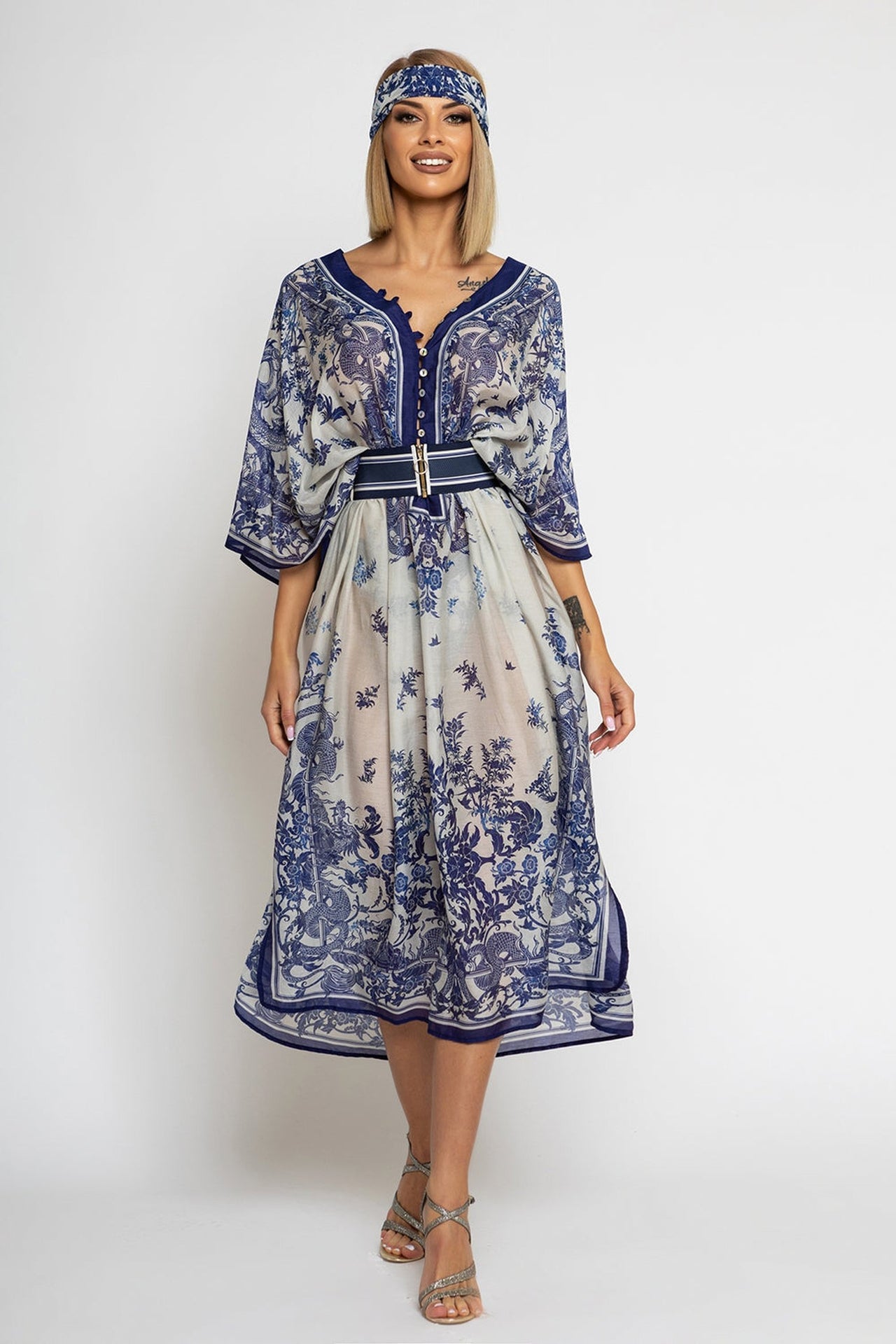 CAFTAN EN COTON ET SOIE - ASIA SKY