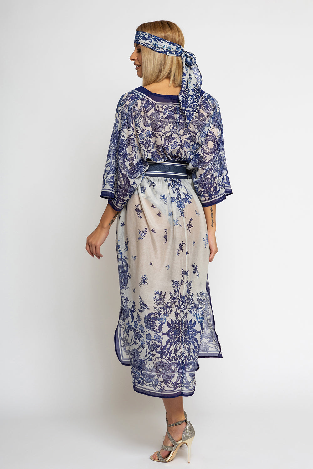 CHIFFON CAFTAN DRESS - ASIA SKY