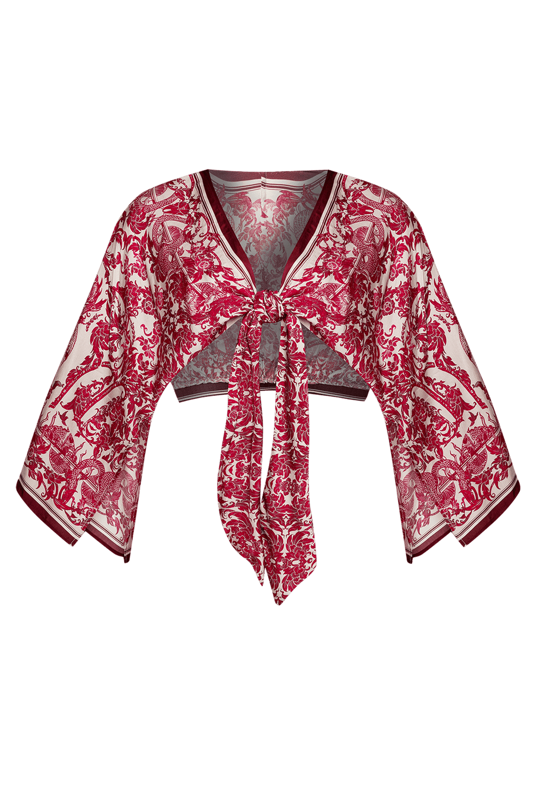 VISCOSE CROP KIMONO - ASIA BORDEAUX JIORO КРОП КИМОНО ОТ ВИСКОЗА - ASIA BORDEAUX JIORO
