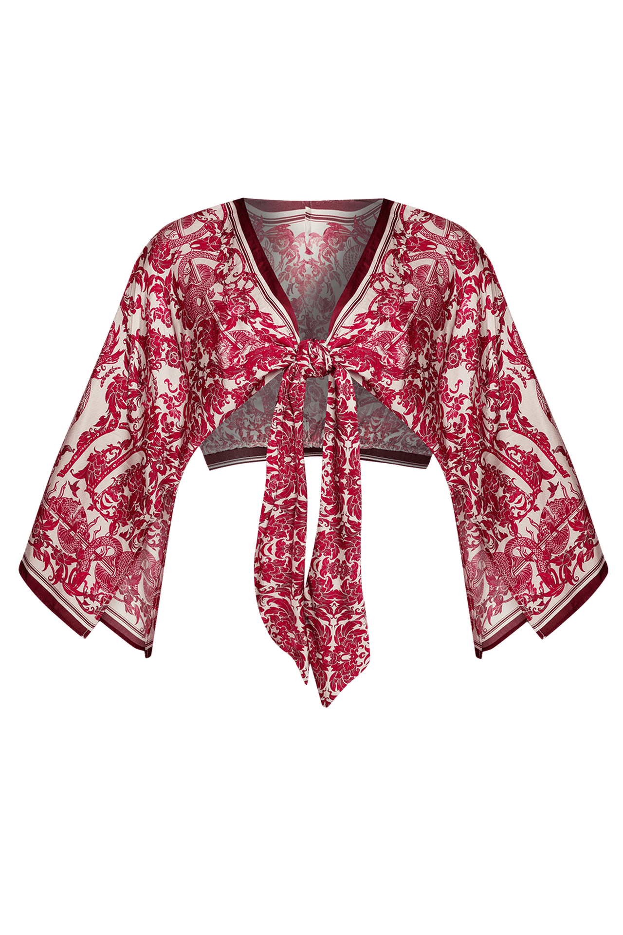 VISCOSE CROP KIMONO - ASIA BORDEAUX JIORO КРОП КИМОНО ОТ ВИСКОЗА - ASIA BORDEAUX JIORO