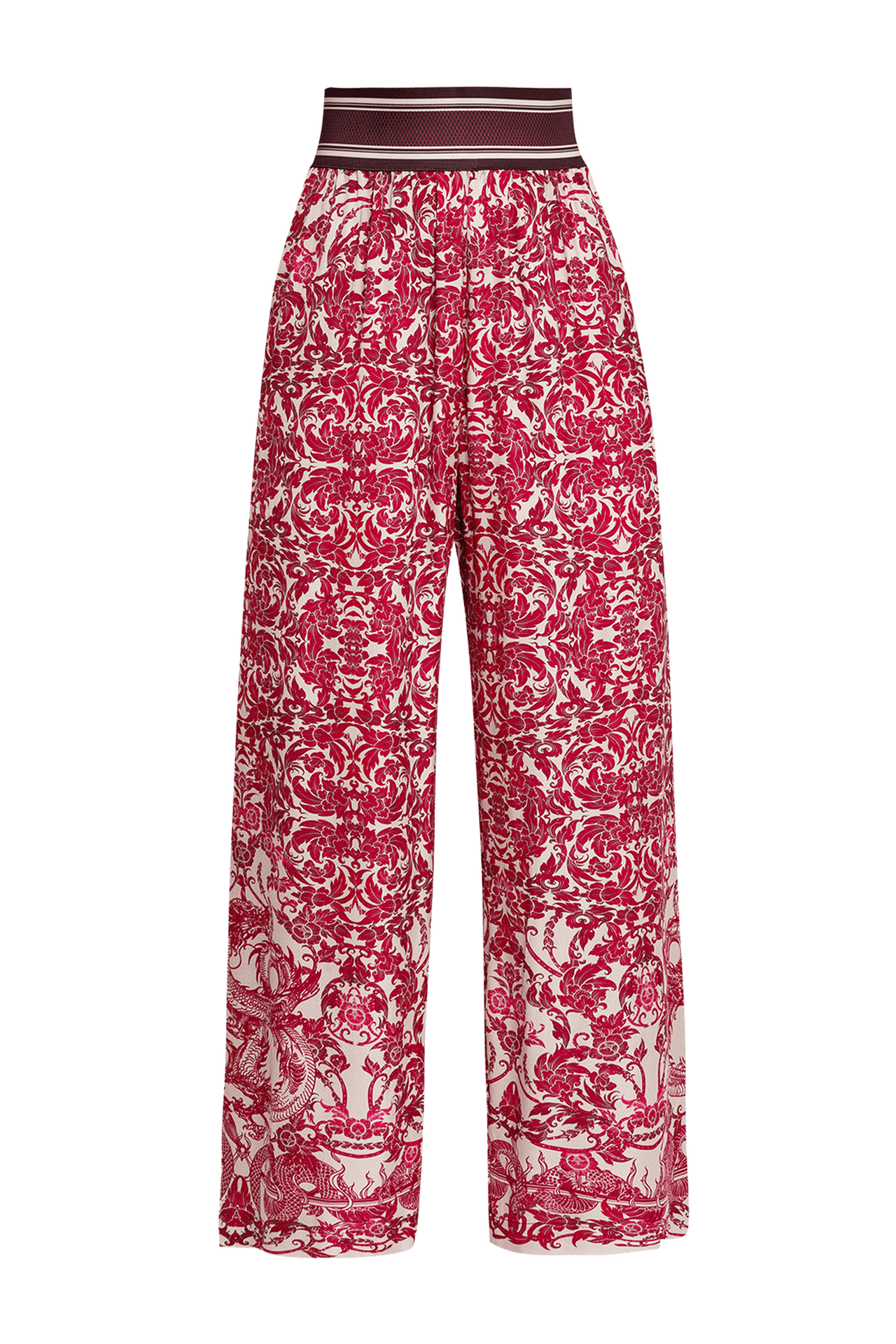 LOOSE PANTS AND VISCOSE SCARF SET - ASIA BORDEAUX JIORO СЕТ СВОБОДЕН ПАНТАЛОН И ШАЛ ОТ ВИСКОЗА - ASIA BORDEAUX JIORO