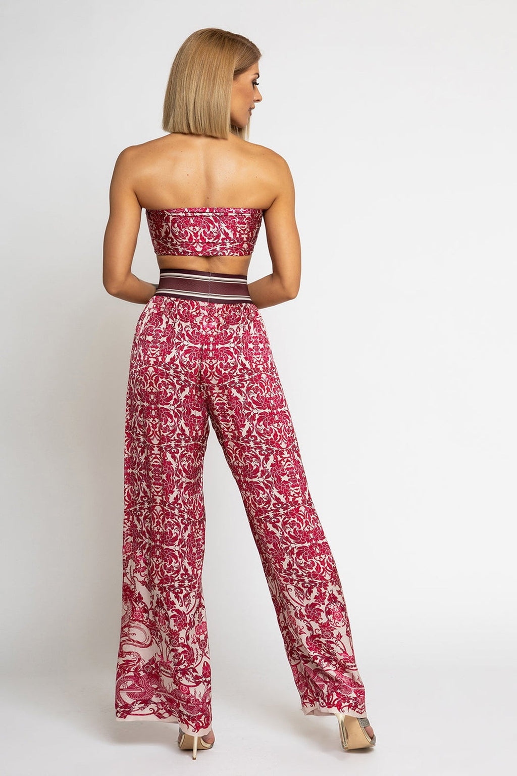 LOOSE PANTS AND VISCOSE SCARF SET - ASIA BORDEAUX JIORO СЕТ СВОБОДЕН ПАНТАЛОН И ШАЛ ОТ ВИСКОЗА - ASIA BORDEAUX JIORO