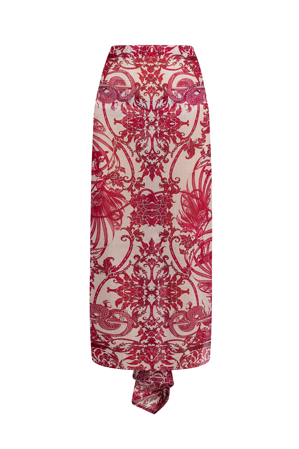 COTTON SILK PAREO AND SCARF SET - ASIA BORDEAUX