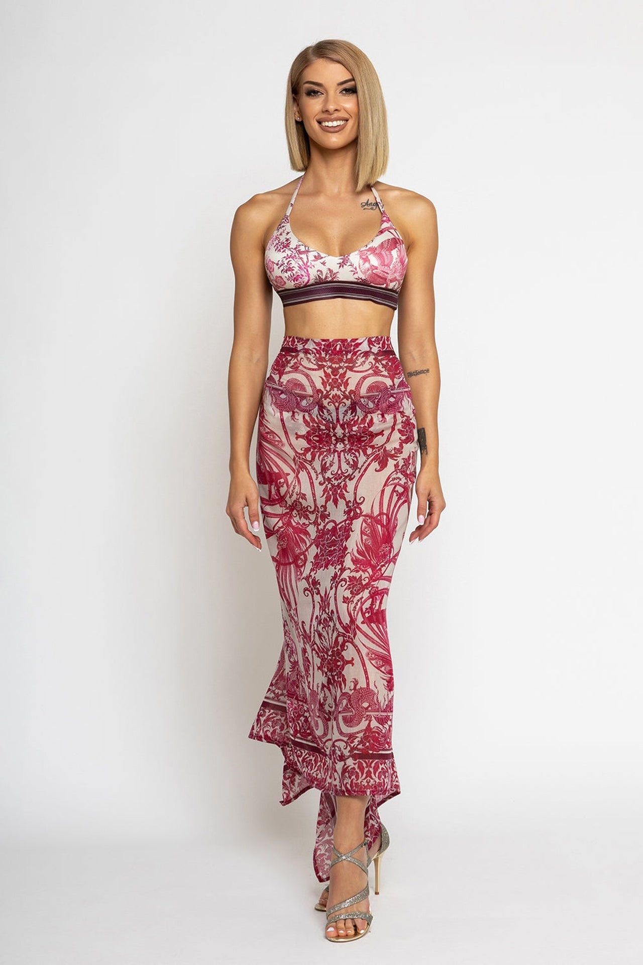 COTTON SILK PAREO AND SCARF SET - ASIA BORDEAUX JIORO СЕТ ПАРЕО И ШАЛ ОТ ПАМУК КОПРИНА - ASIA BORDEAUX JIORO