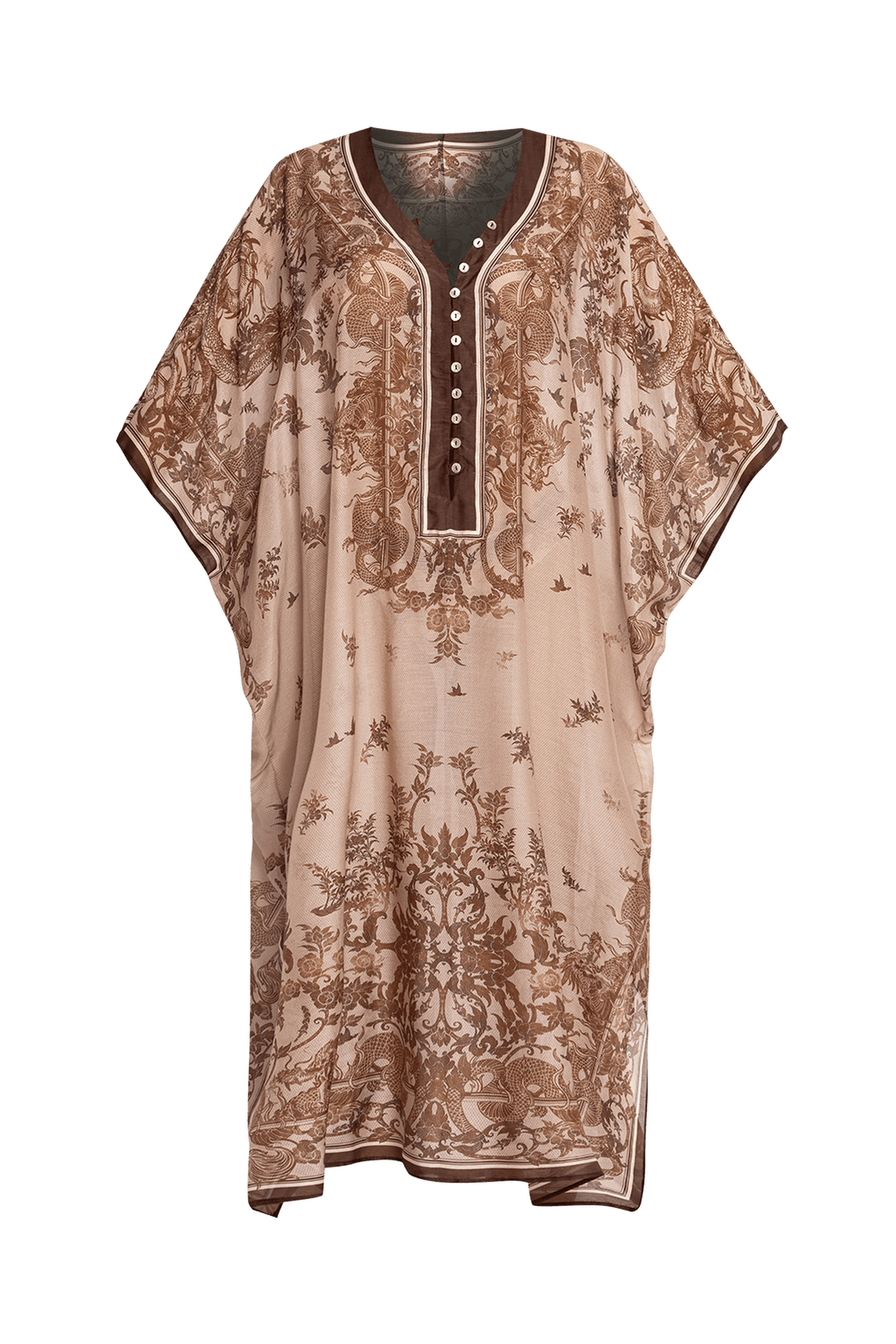 CHIFFON CAFTAN DRESS - ASIA BEIGE