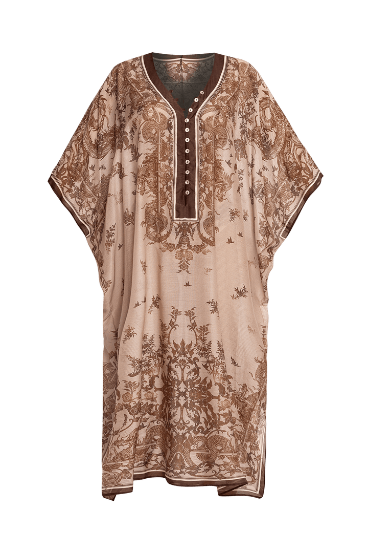 SILK COTTON CAFTAN - ASIA BEIGE