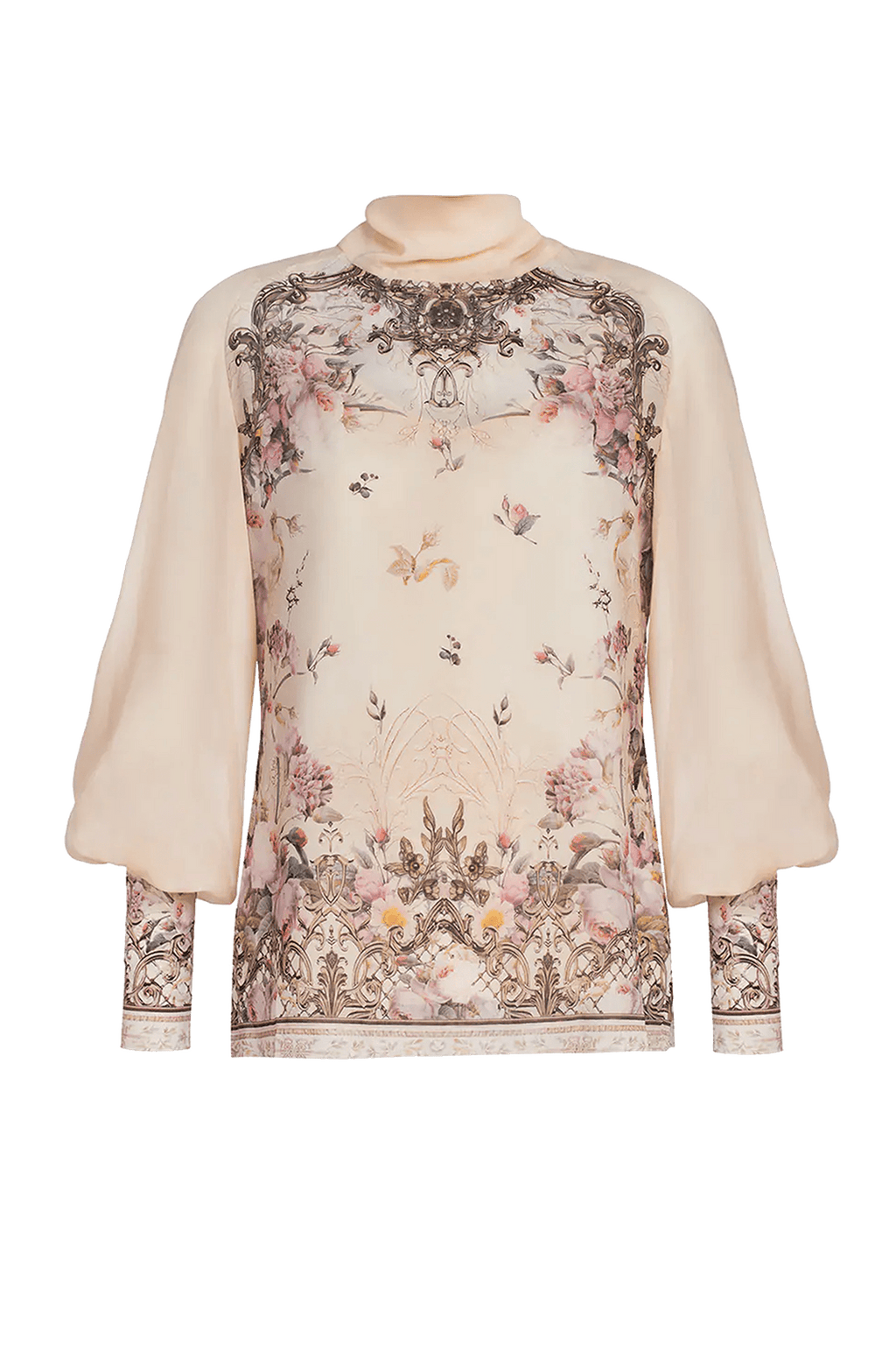 2-IN-1 DESIGNER CHIFFON BLOUSE AND TOP - BAROQUE FLOWERS JIORO 2в1 ДИЗАЙНЕРСКА РИЗА ОТ ШИФОН и ТОП - BAROQUE FLOWERS JIORO