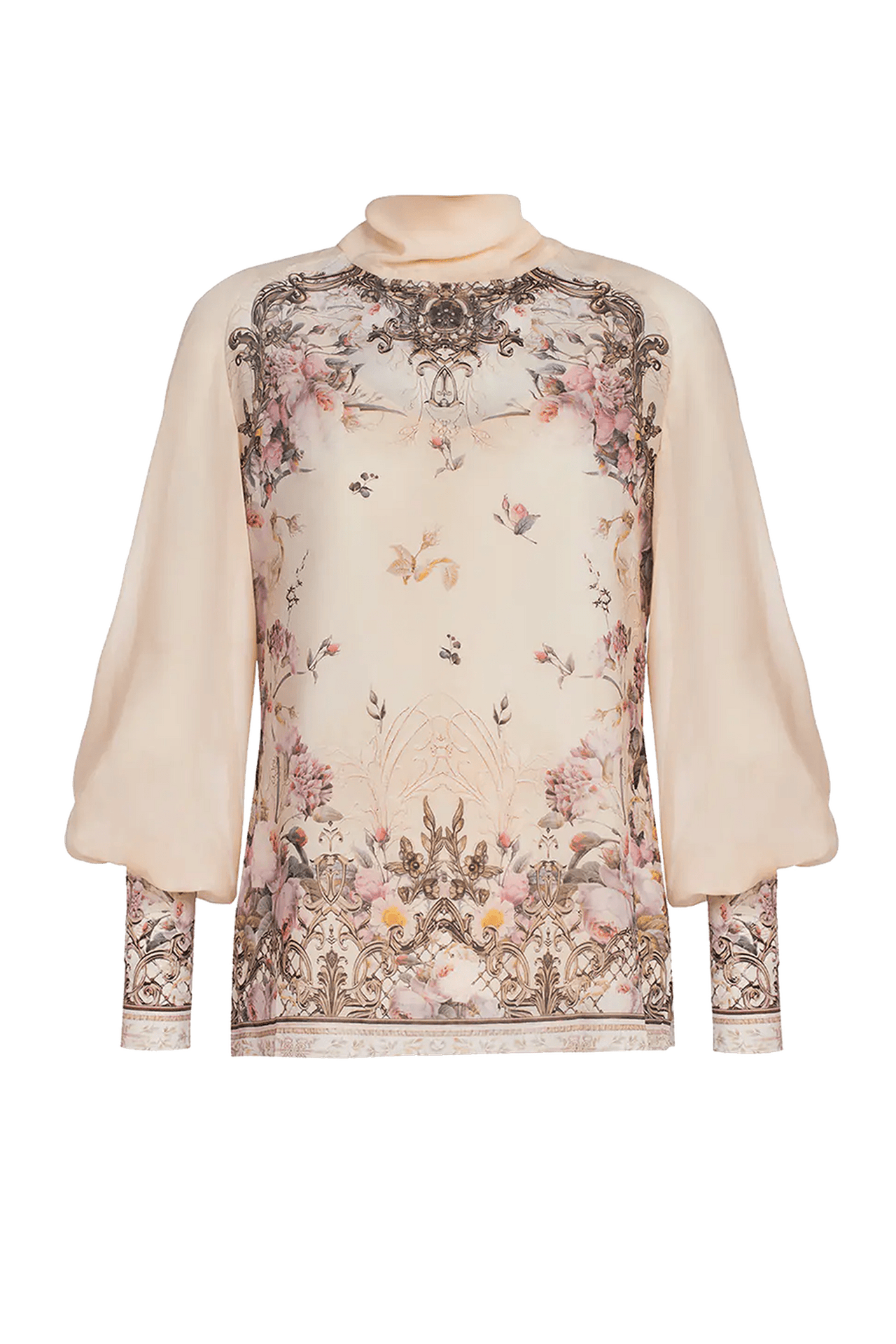 2-IN-1 DESIGNER CHIFFON BLOUSE AND TOP - BAROQUE FLOWERS JIORO 2в1 ДИЗАЙНЕРСКА РИЗА ОТ ШИФОН и ТОП - BAROQUE FLOWERS JIORO