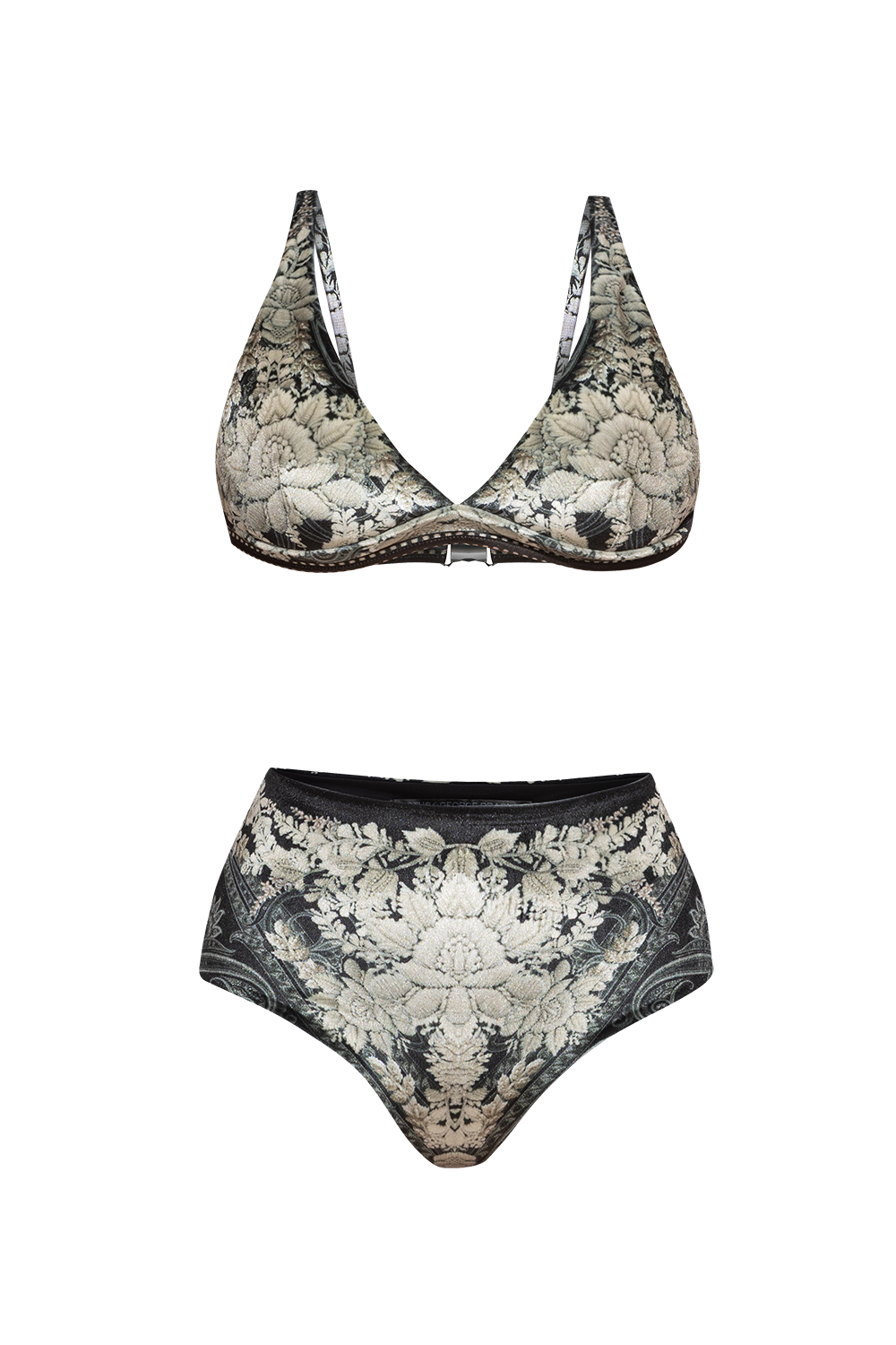 HIGH-WAIST VELVET BIKINI BOTTOM - FROZEN LOTUS