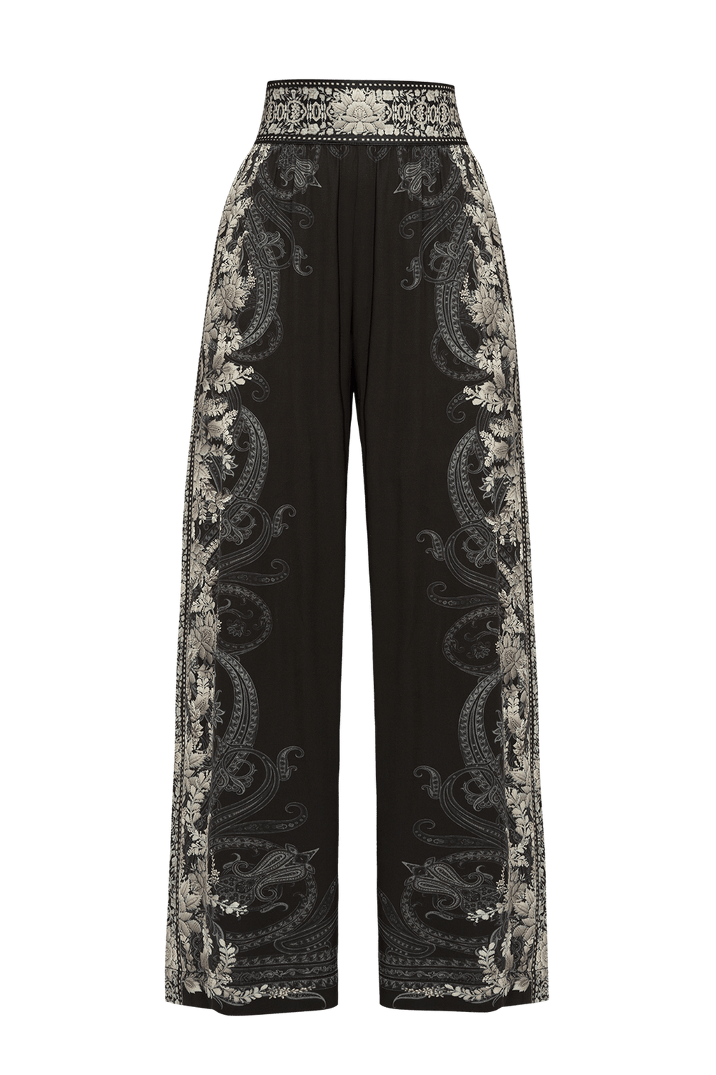 VISCOSE WIDE-LEG TROUSERS WITH ELASTIC WAIST – FROZEN LOTUS JIORO СВОБОДЕН ПАНТАЛОН ОТ ВИСКОЗА - FROZEN LOTUS JIORO