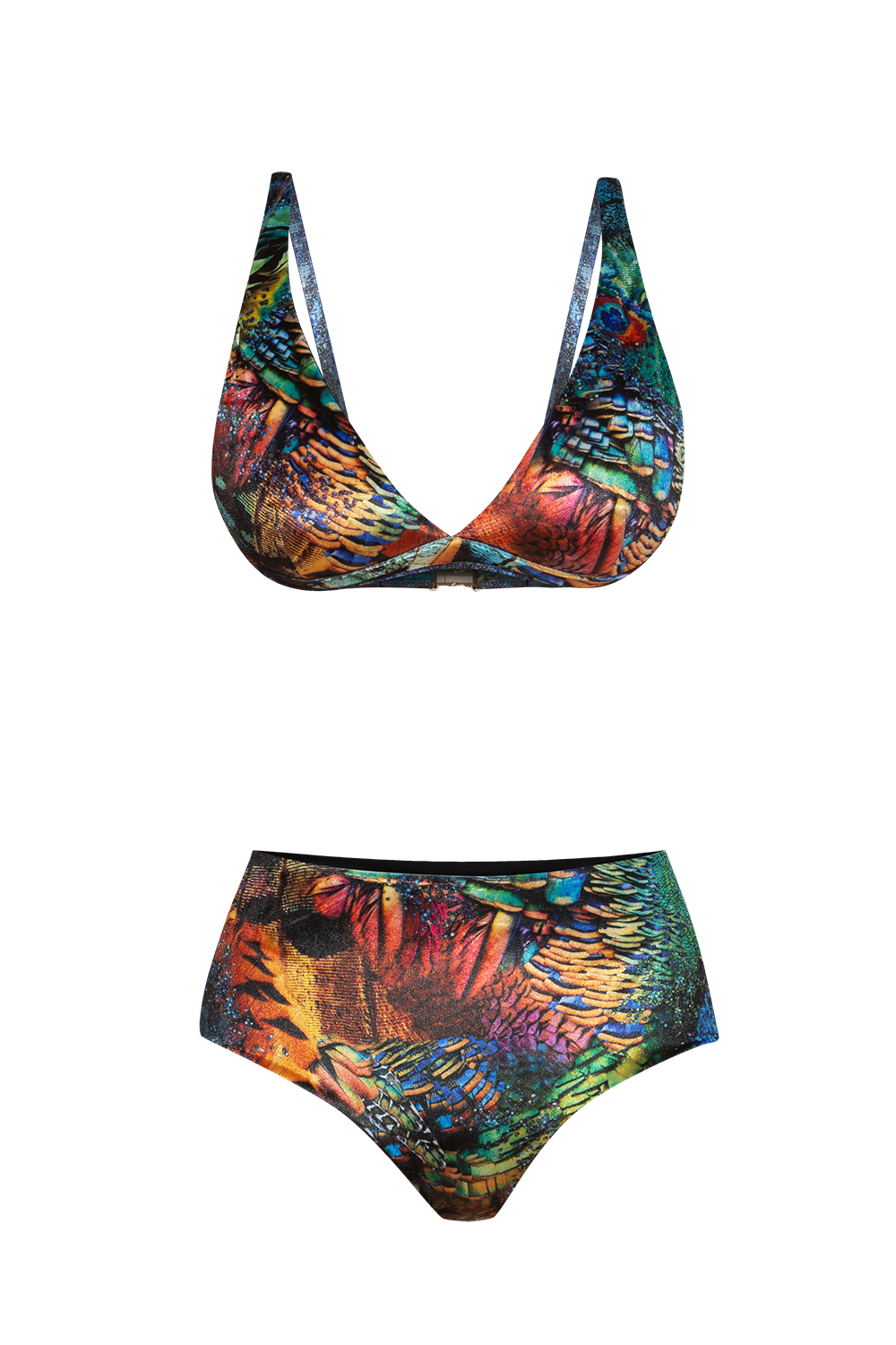 HIGH-WAIST VELVET BIKINI BOTTOM - AMAZONIA