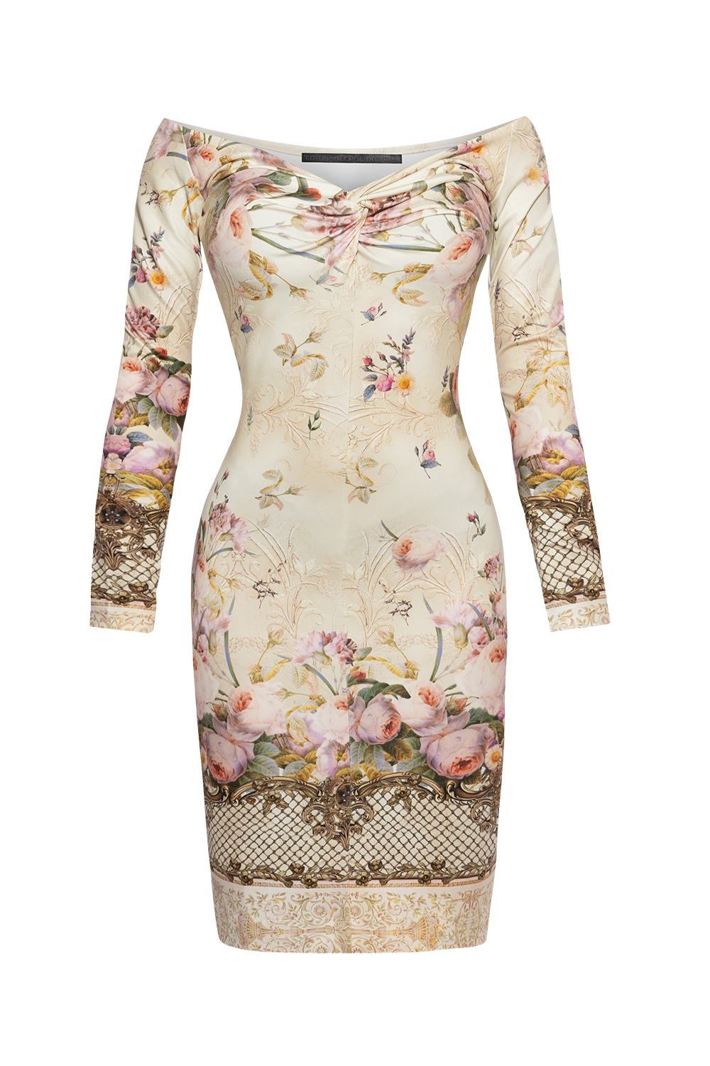 LONG SLEEVE FITTED DRESS - BAROQUE FLOWERS