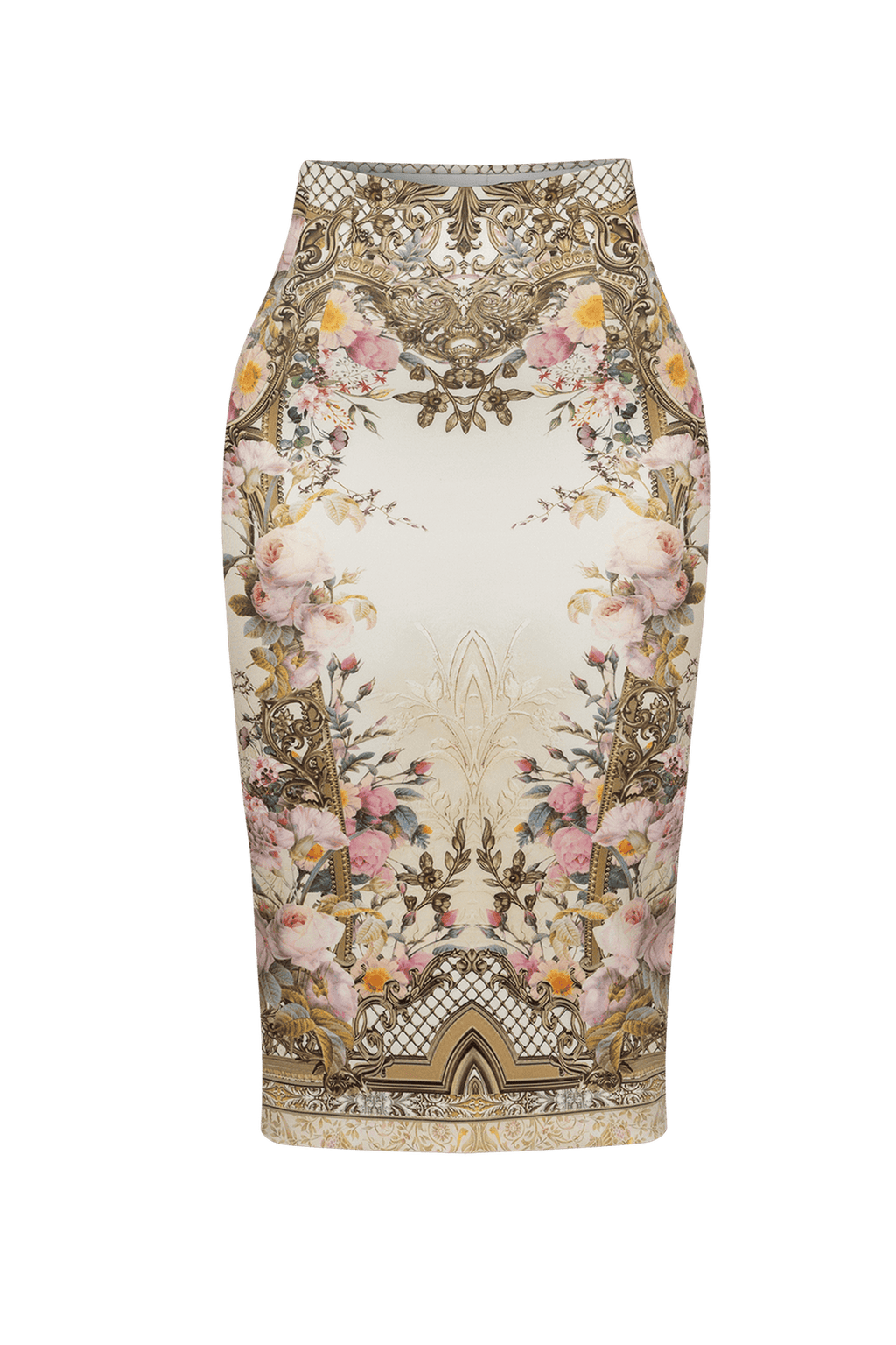PENCIL SKIRT - BAROQUE FLOWERS JIORO ПОЛА ДО КОЛЯНОТО - BAROQUE FLOWERS JIORO