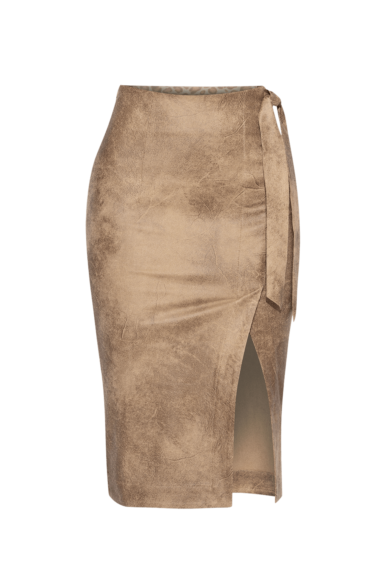 CAPPUCINO WRAP SKIRT - ESSENTIALS JIORO ПОЛА ОТ ВЕЛУР В ЦВЯТ КАПУЧИНО - ESSENTIALS JIORO