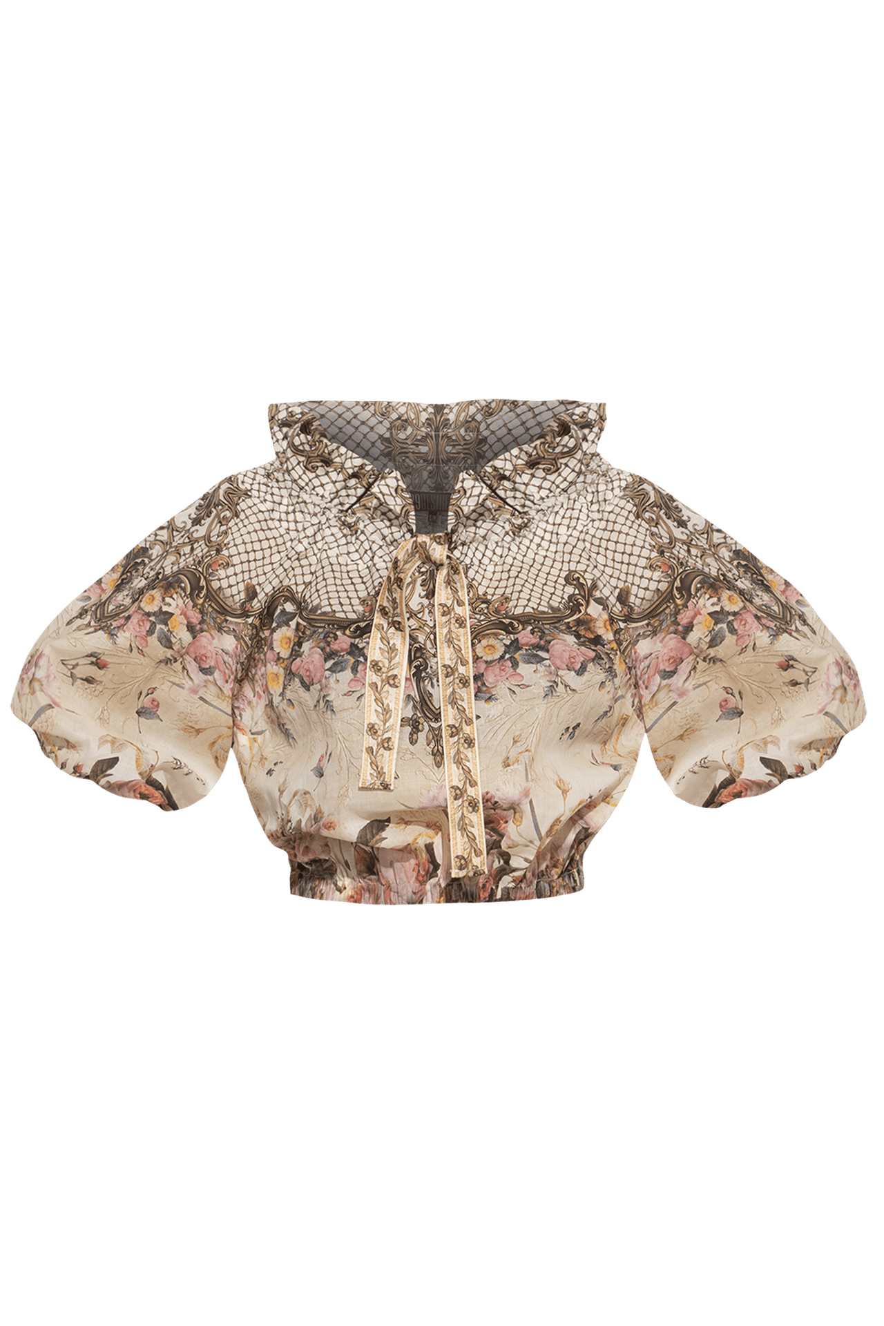 COTTON SHIRT WITH A STATEMENT COLLAR -  BAROQUE FLOWERS JIORO РИЗА С ЕФЕКТНА ЯКА - BAROQUE FLOWERS JIORO