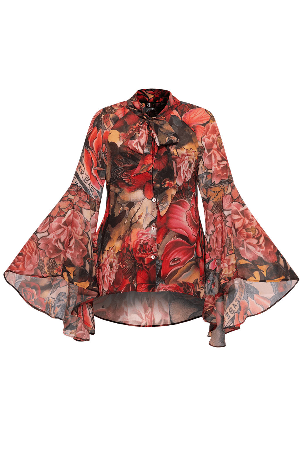 DESIGNER SHIRT WITH FLARED SLEEVES - TATTOO STAR