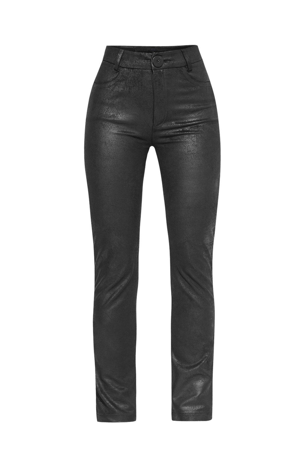 HIGH WAIST SLIM TROUSERS IN BLACK SUEDE - ESSENTIALS JIORO СЛИМ ПАНТАЛОН ОТ ВЕЛУР В ЧЕРНО - ESSENTIALS JIORO