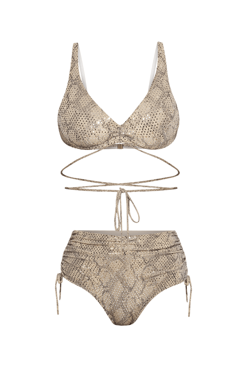 TRIANGLE TOP IN BEIGE WITH GLITTER - ESSENTIALS JIORO ГОРНИЩЕ ТИП ТРИЪГЪЛНИК В БЕЖОВО С БЛЯСЪК - ESSENTIALS JIORO