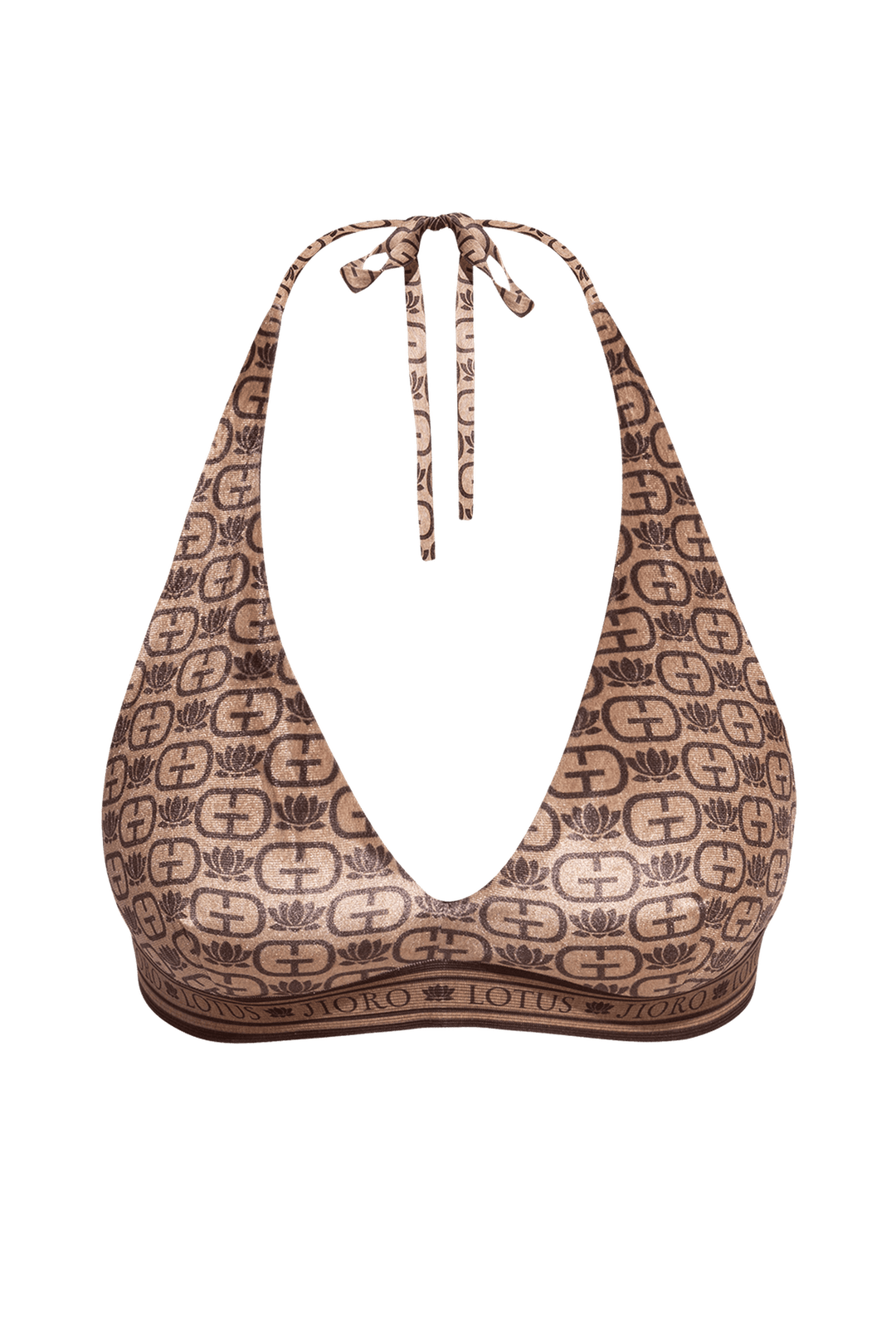 TRIANGLE VELVET TOP - MOCHA MOUSSE LOGO JIORO ГОРНИЩЕ ОТ КАДИФЕ ТИП ТРИЪГЪЛНИК - MOCHA MOUSSE LOGO JIORO