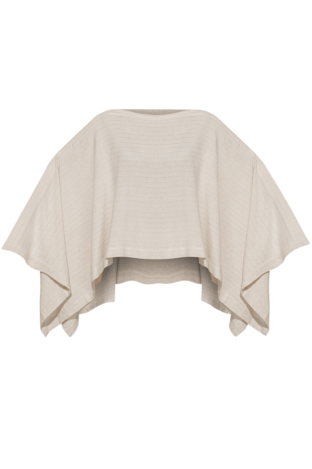 RELAXED VISCOSE-LINEN TUNIC WITH SIDE SLITS IN ECRU STRIPED - ESSENTIALS - Fashion Roots
