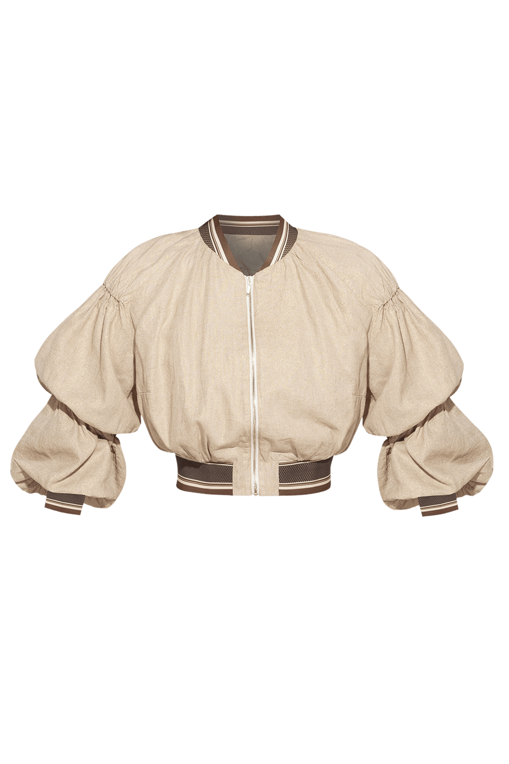 LINEN BOMBER JACKET - ESSENTIALS - Fashion Roots