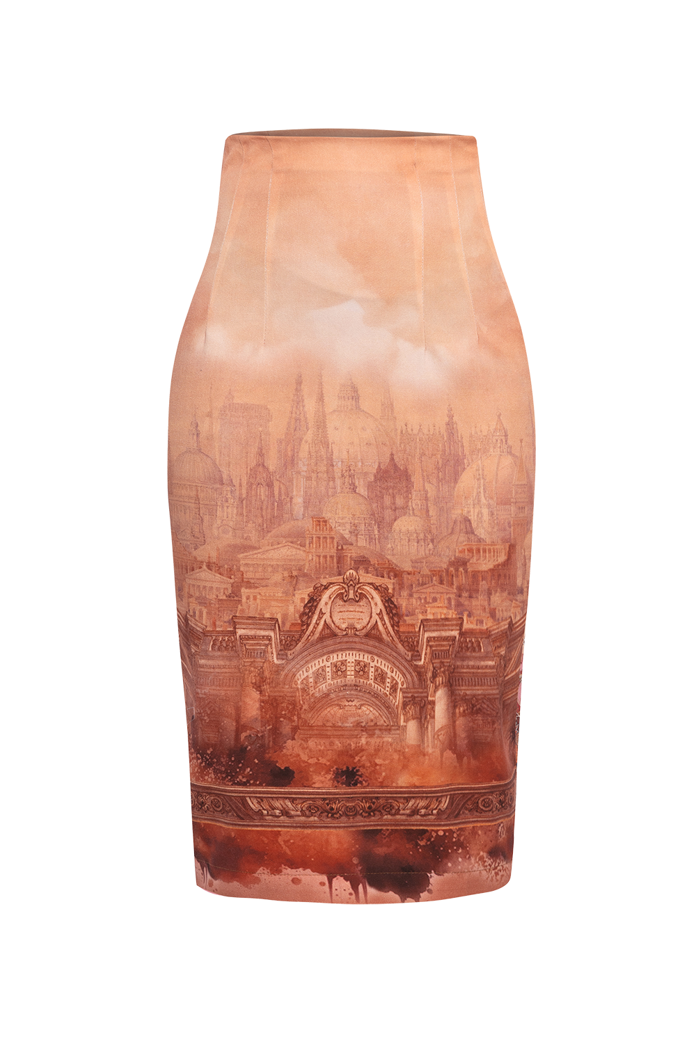 PENCIL COTTON TWILL SKIRT WITH ELASTIC WAIST - ANCIENT TOWN JIORO ПОЛА ДО КОЛЯНОТО ОТ ПАМУЧЕН ТВИЛ - ANCIENT TOWN JIORO