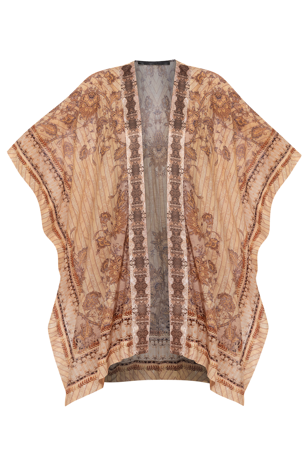 SILK KIMONO DRESS - LEO BEIGE