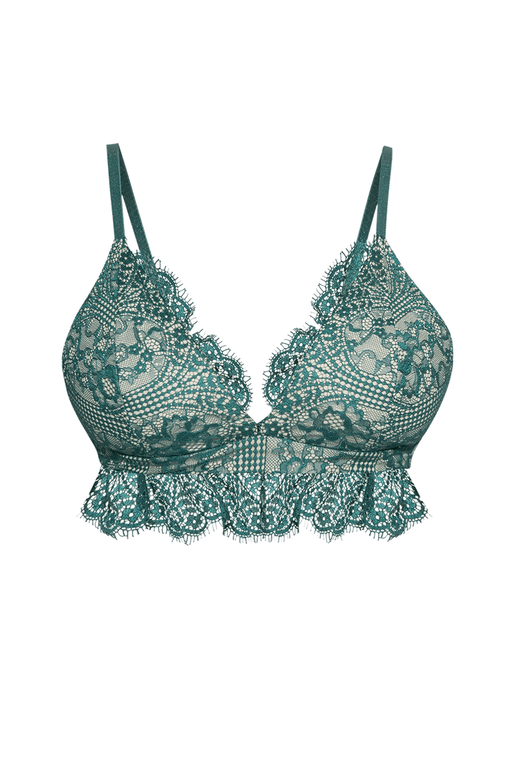 GREEN LACE TOP - ESSENTIALS JIORO ГОРНИЩЕ ОТ ЗЕЛЕНА ДАНТЕЛА - ESSENTIALS JIORO