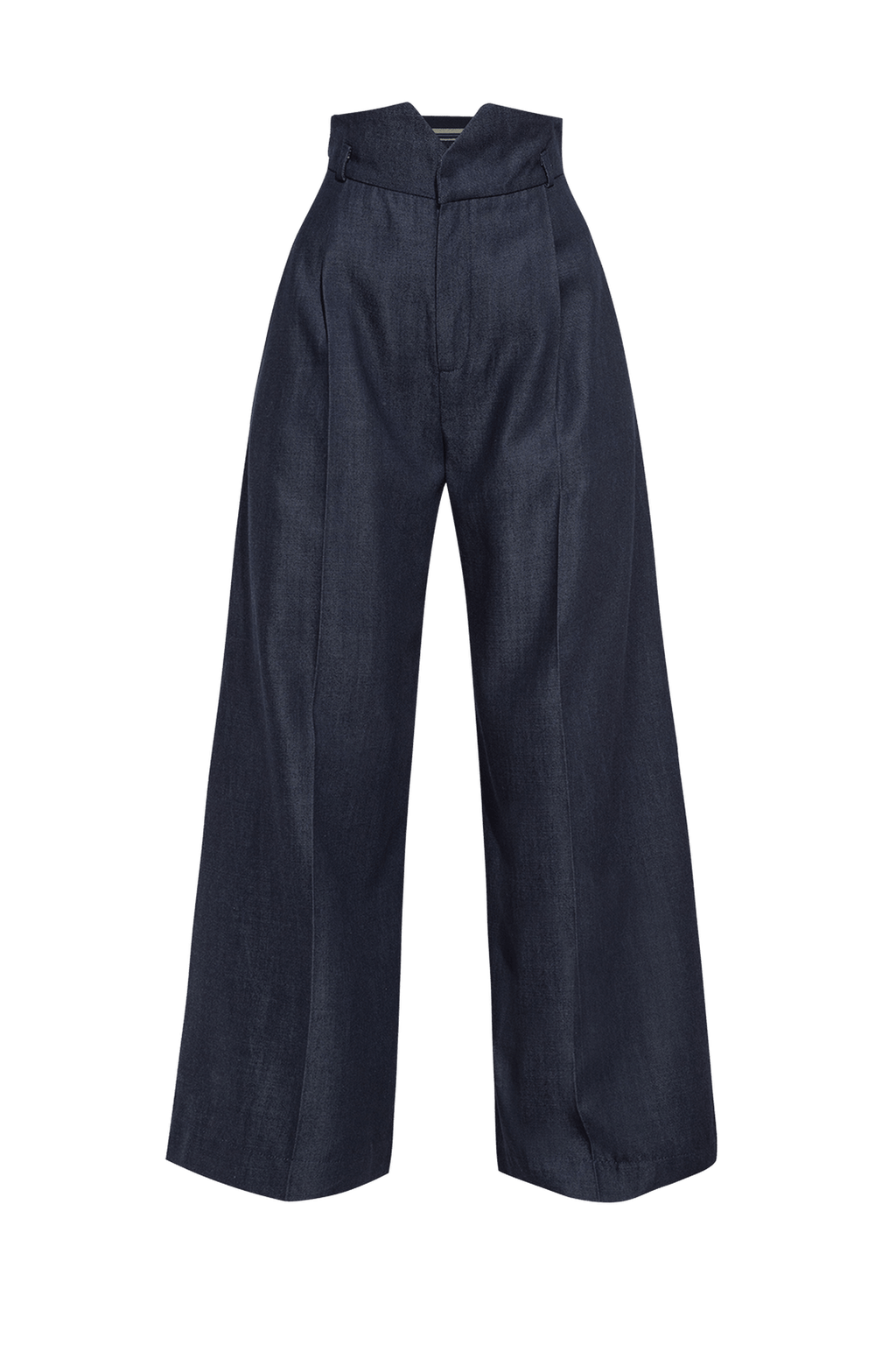TENCEL DENIM PANTS WITH HIGH WAIST AND WIDE LEG - ESSENTIALS - Fashion Roots