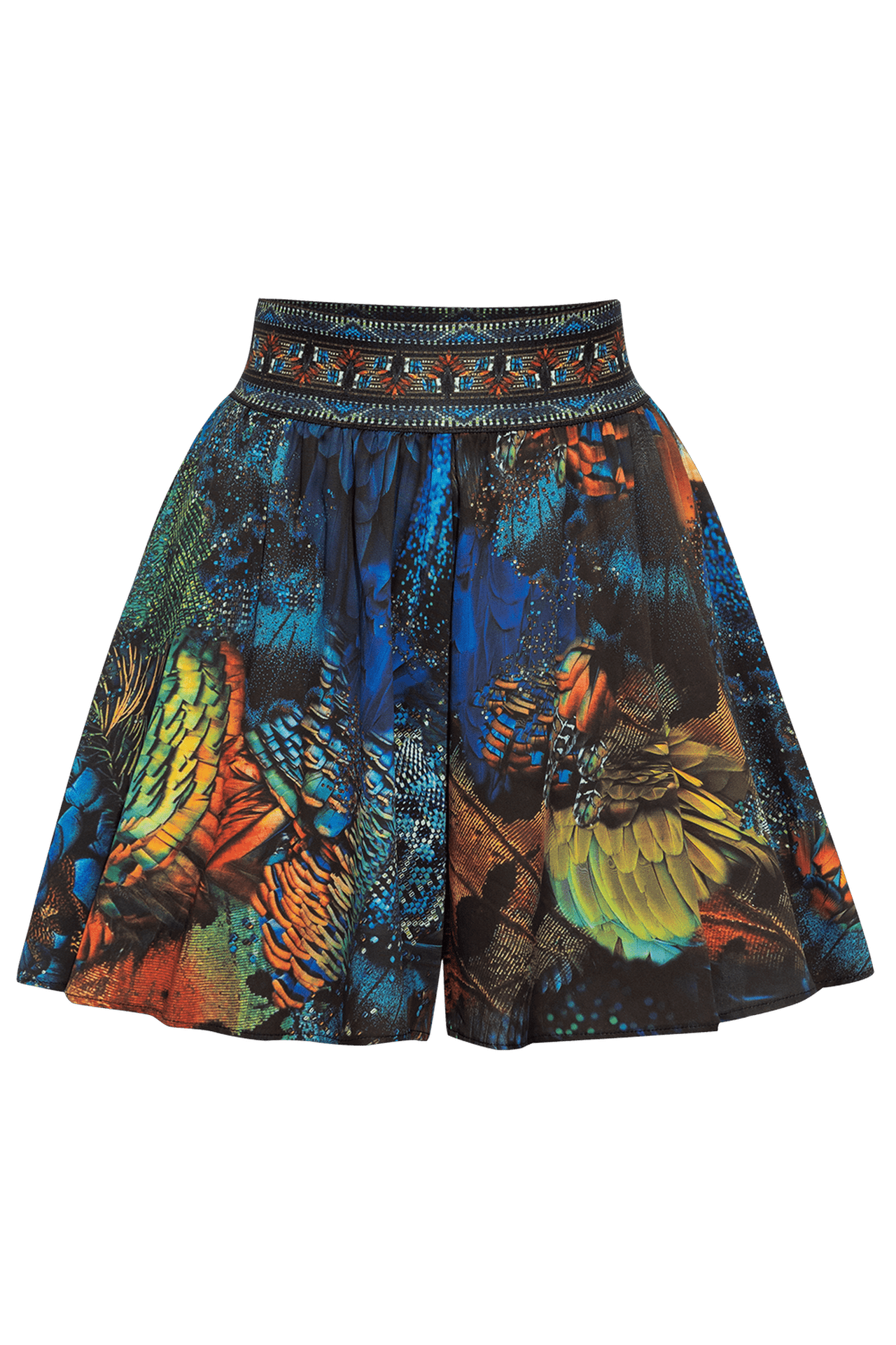 FLARED VISCOSE BERMUDA SHORTS WITH ELASTIC WAIST - AMAZONIA - Fashion Roots